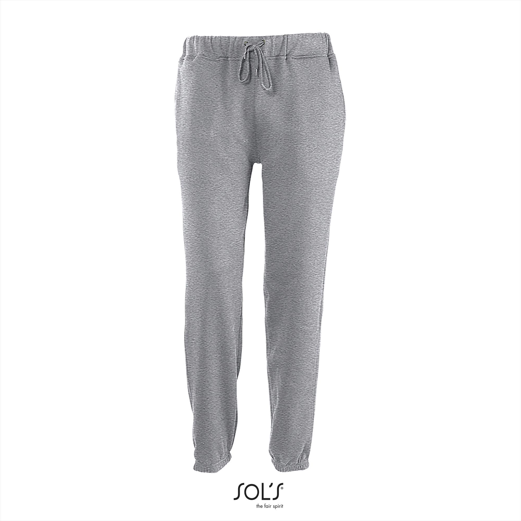 Sportieve unisex joggingbroek grijs melange