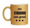 foto 1 Stralende gouden glitter mok voor een stukadoor van goud