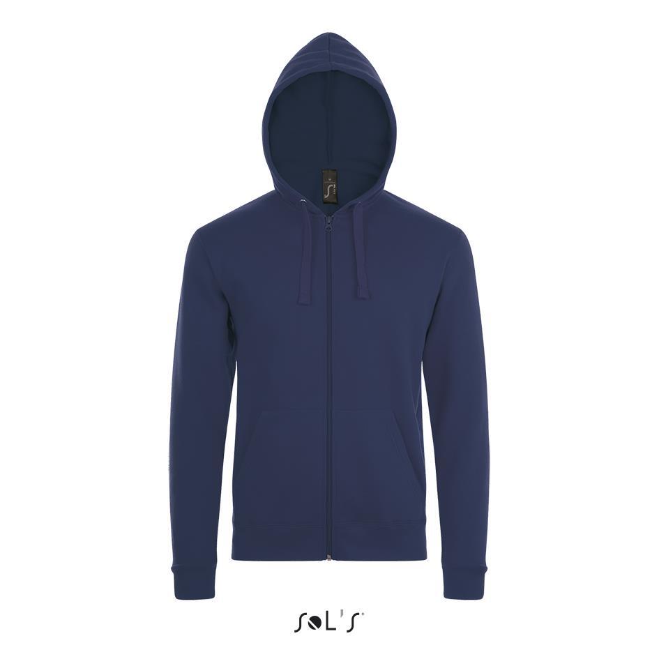 Sweat jacket met hooded voor hem donkerblauw personaliseer