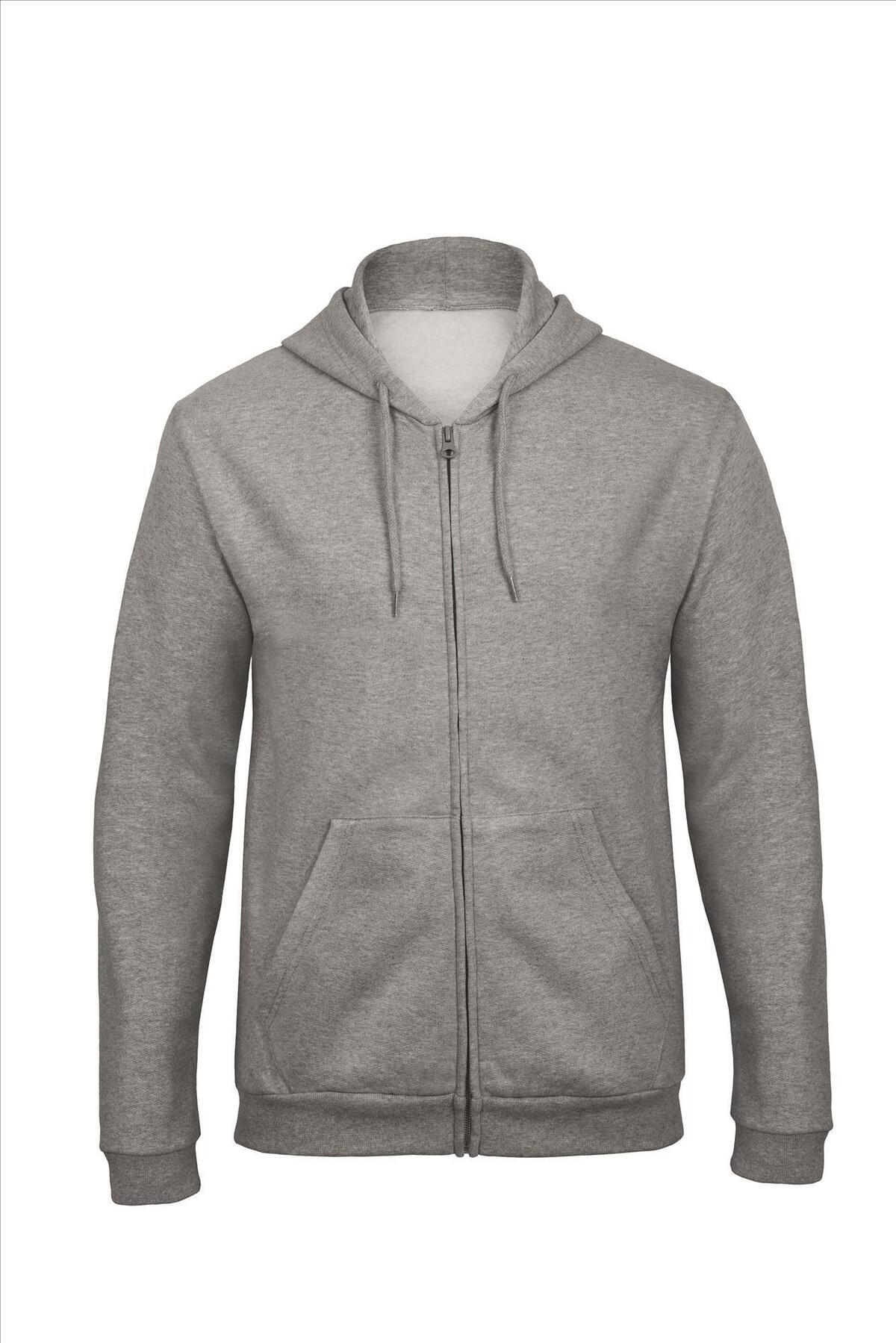 Sweat jacket voor mannen heide grijs te personaliseren hoodie