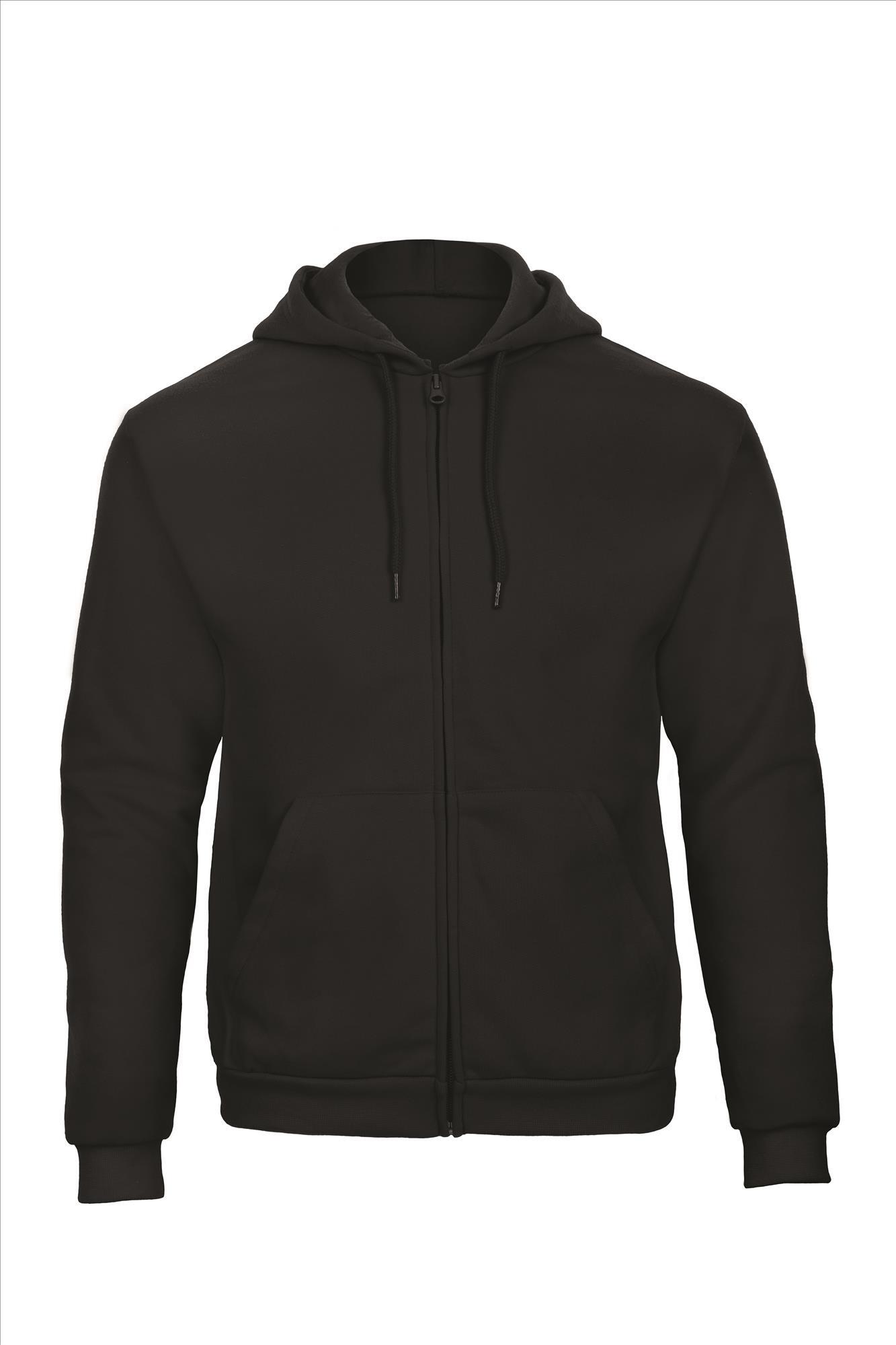 Sweat jacket voor mannen zwart te personaliseren hoodie