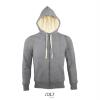 Sweater jacket met gevoerde capuchon grijs melange