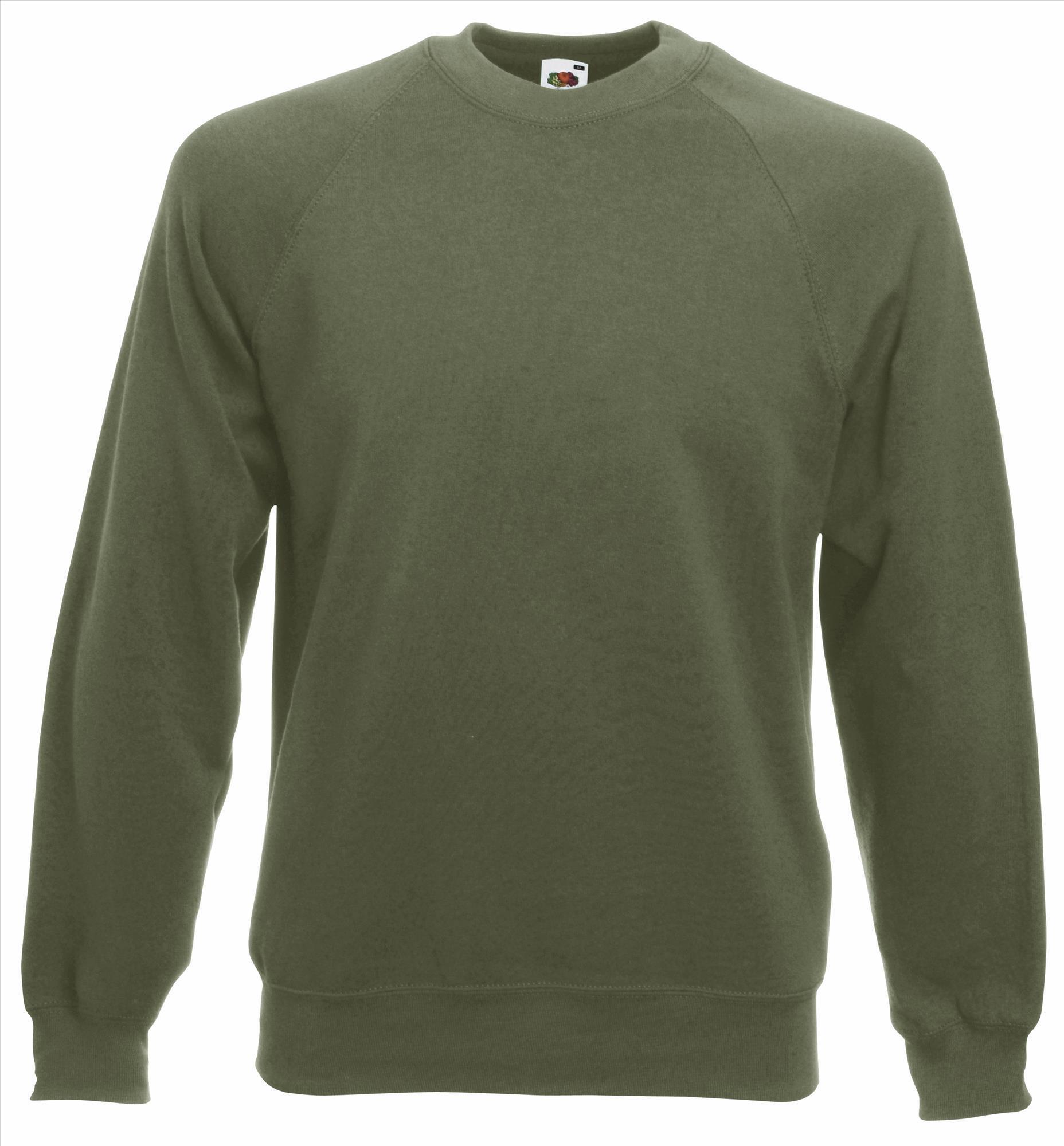Sweater klassieke olijf voor mannen bedrukbaar te personaliseren sweatshirts