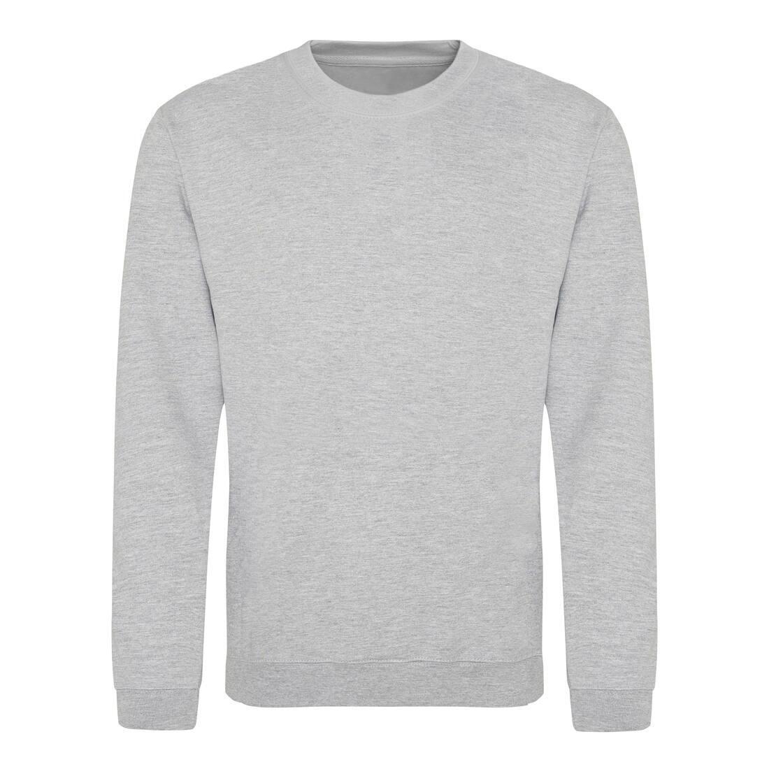 Sweater voor heren heide grijs Just Hoods te personaliseren