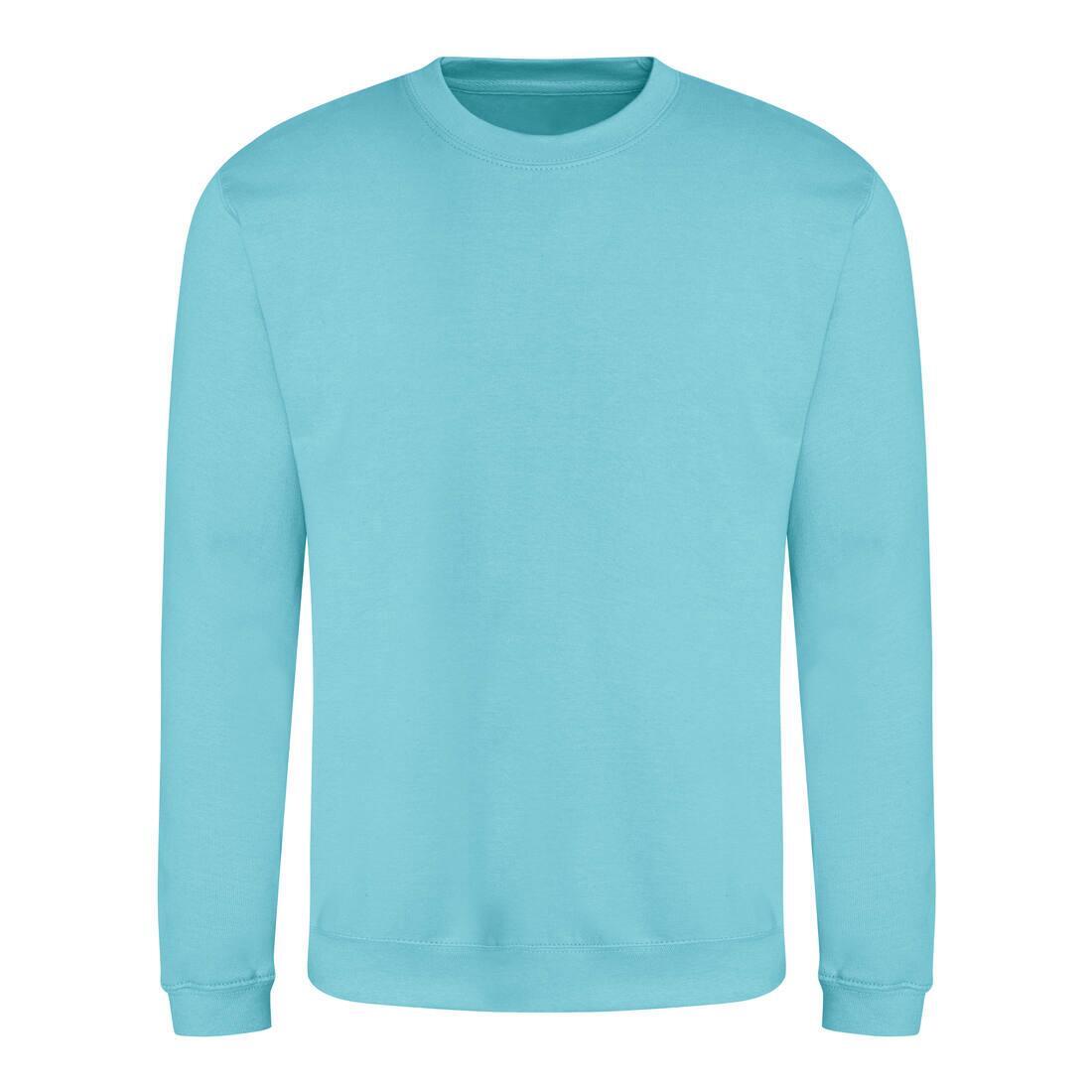 Sweater voor heren turquoise surf Just Hoods te personaliseren