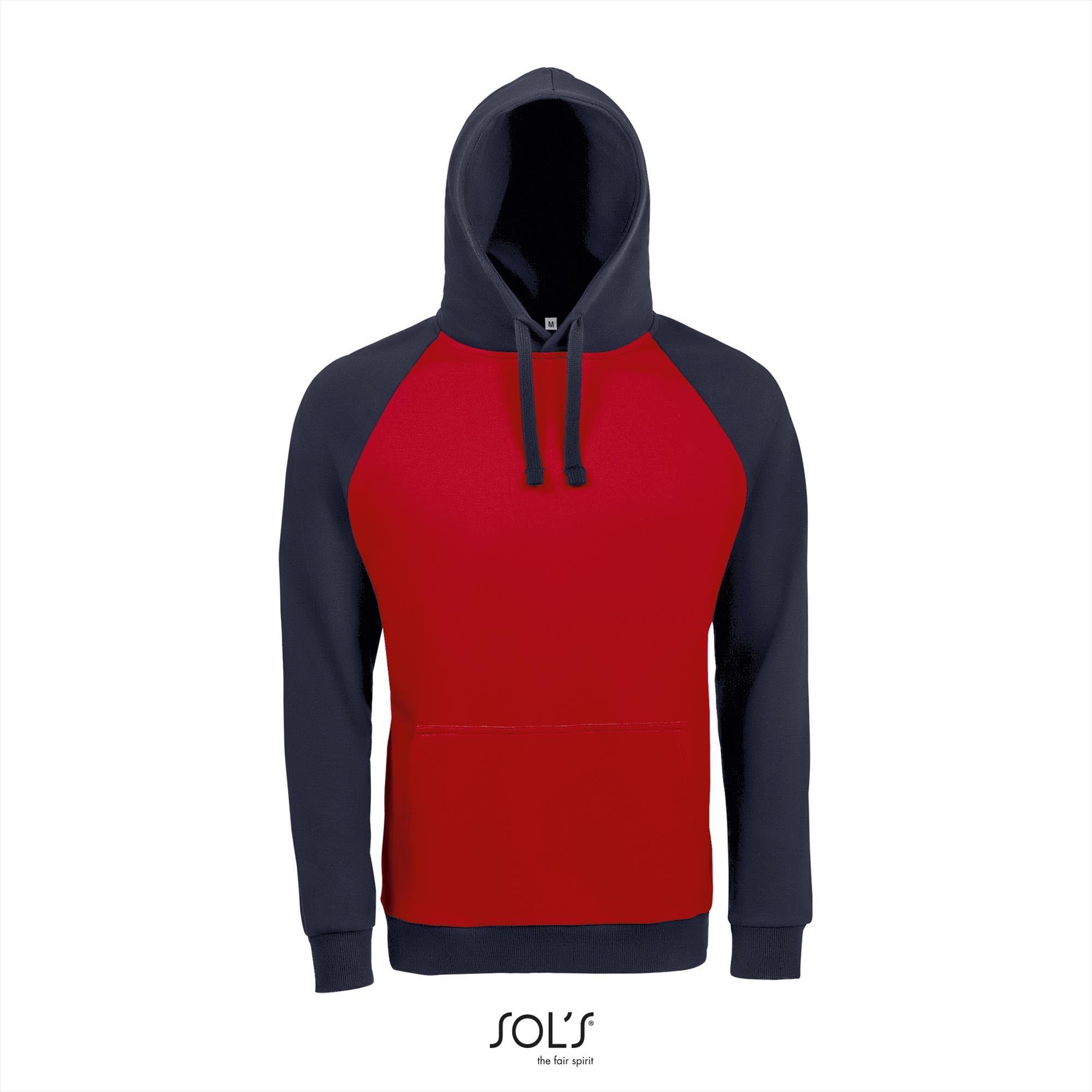 Sweatshirt donkerblauw met rood voor mannen Tweekleurig