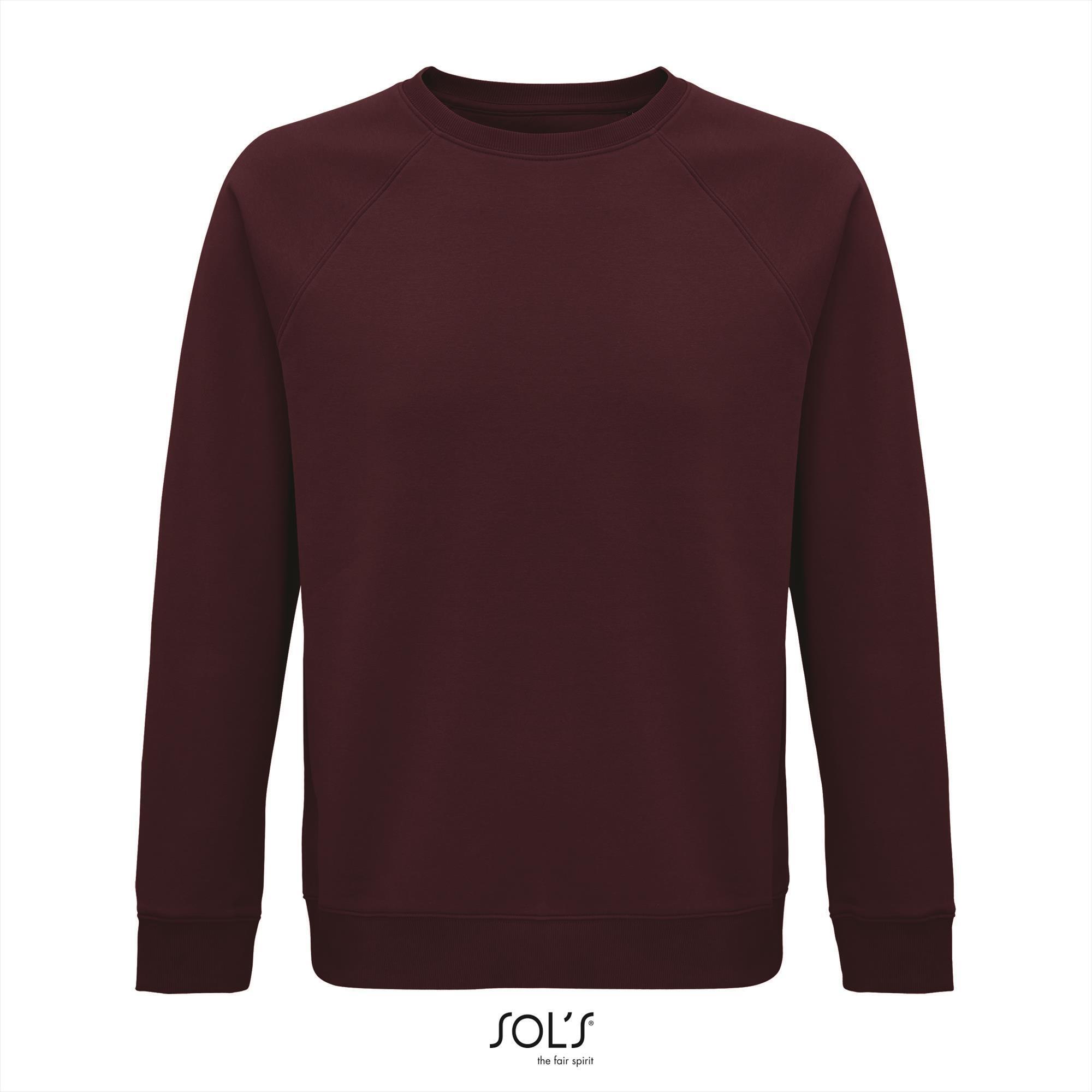 Sweatshirt heren bordeaux Rondehals