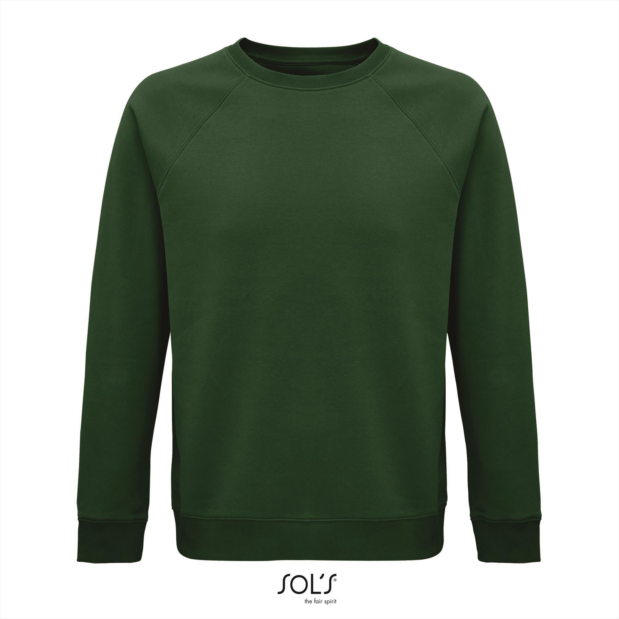 Sweatshirt heren flessengroen Rondehals