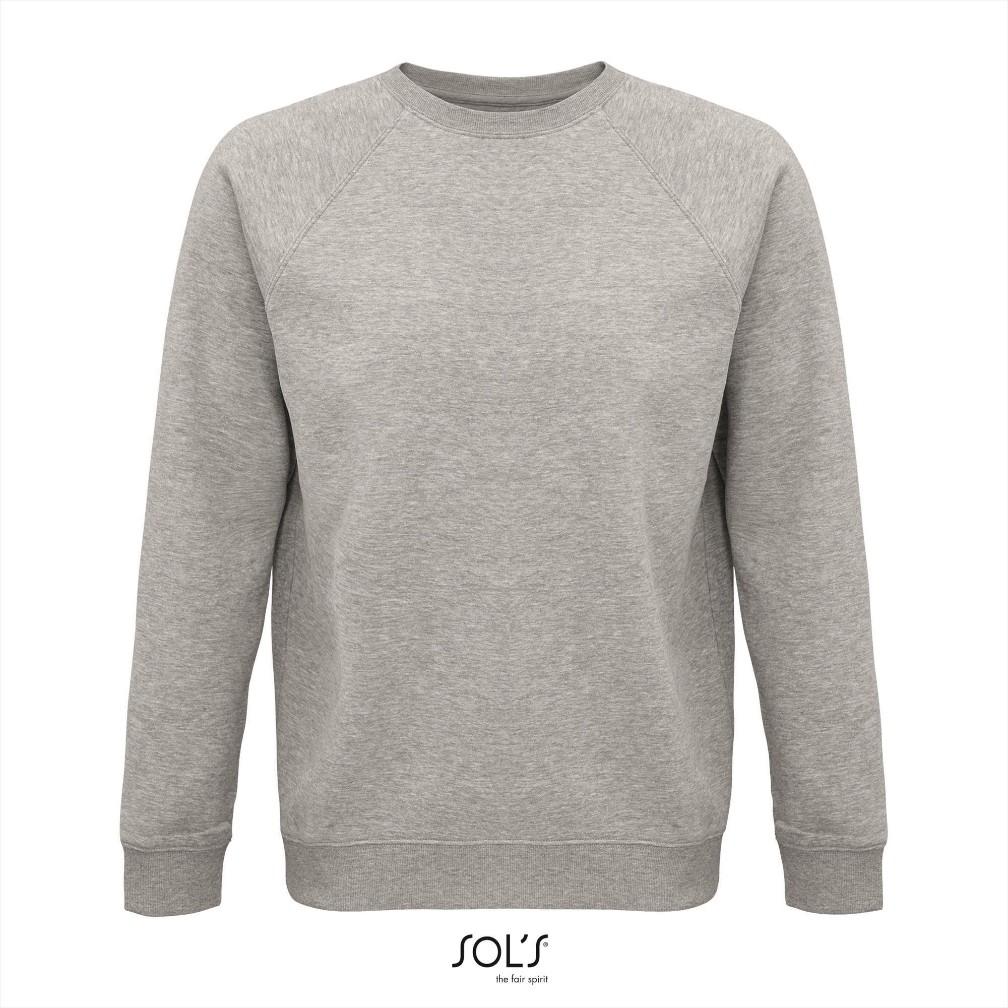 Sweatshirt heren grijs melange Rondehals