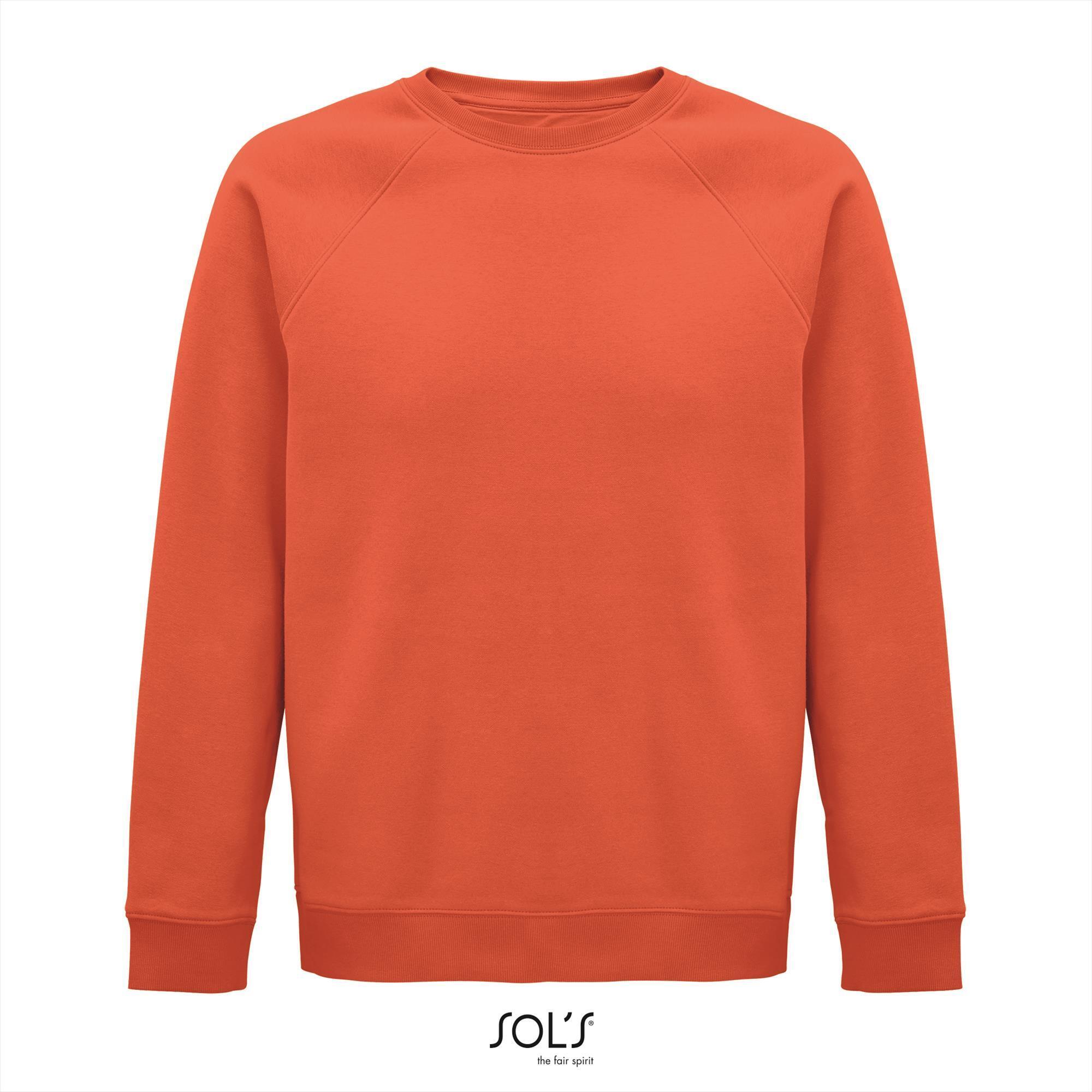 Sweatshirt heren oranje gebrand Rondehals