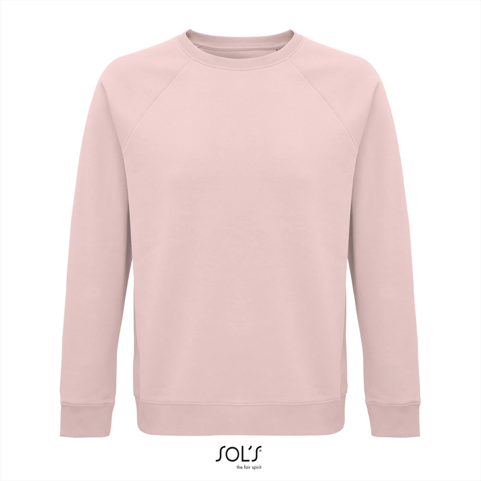 Sweatshirt heren oud roze Rondehals