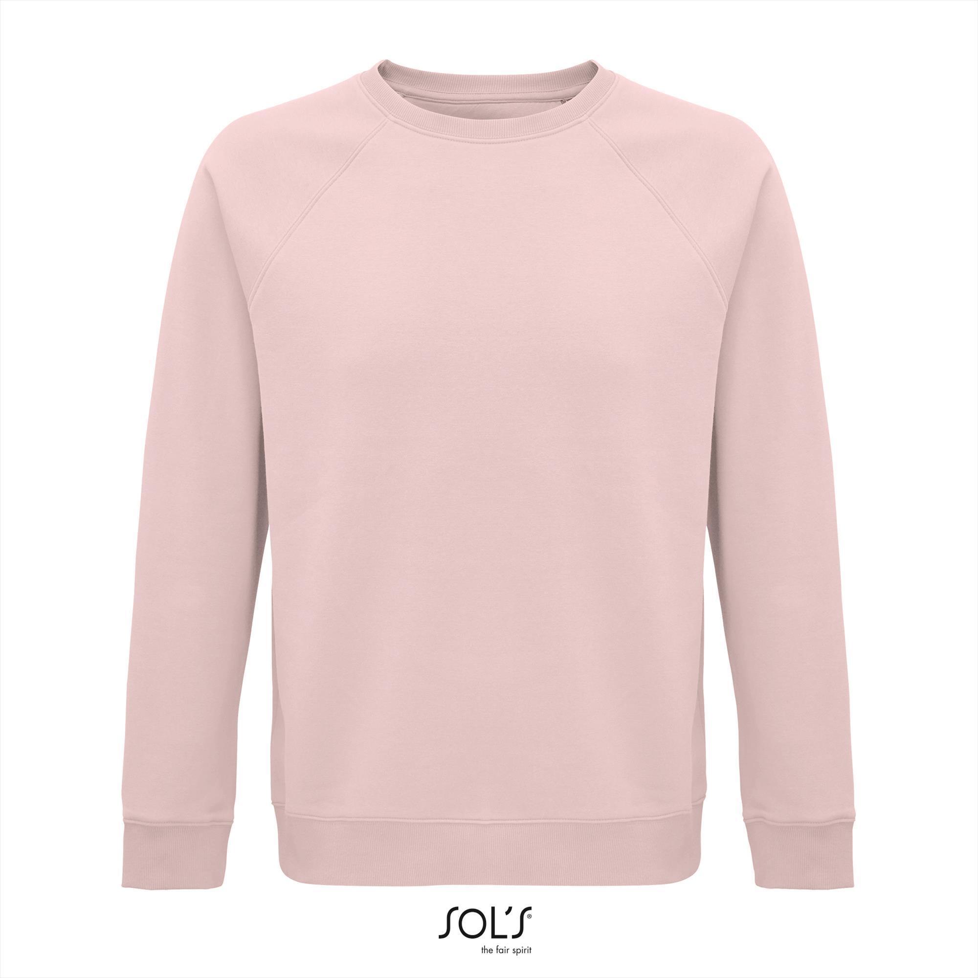 Sweatshirt heren oud roze Rondehals