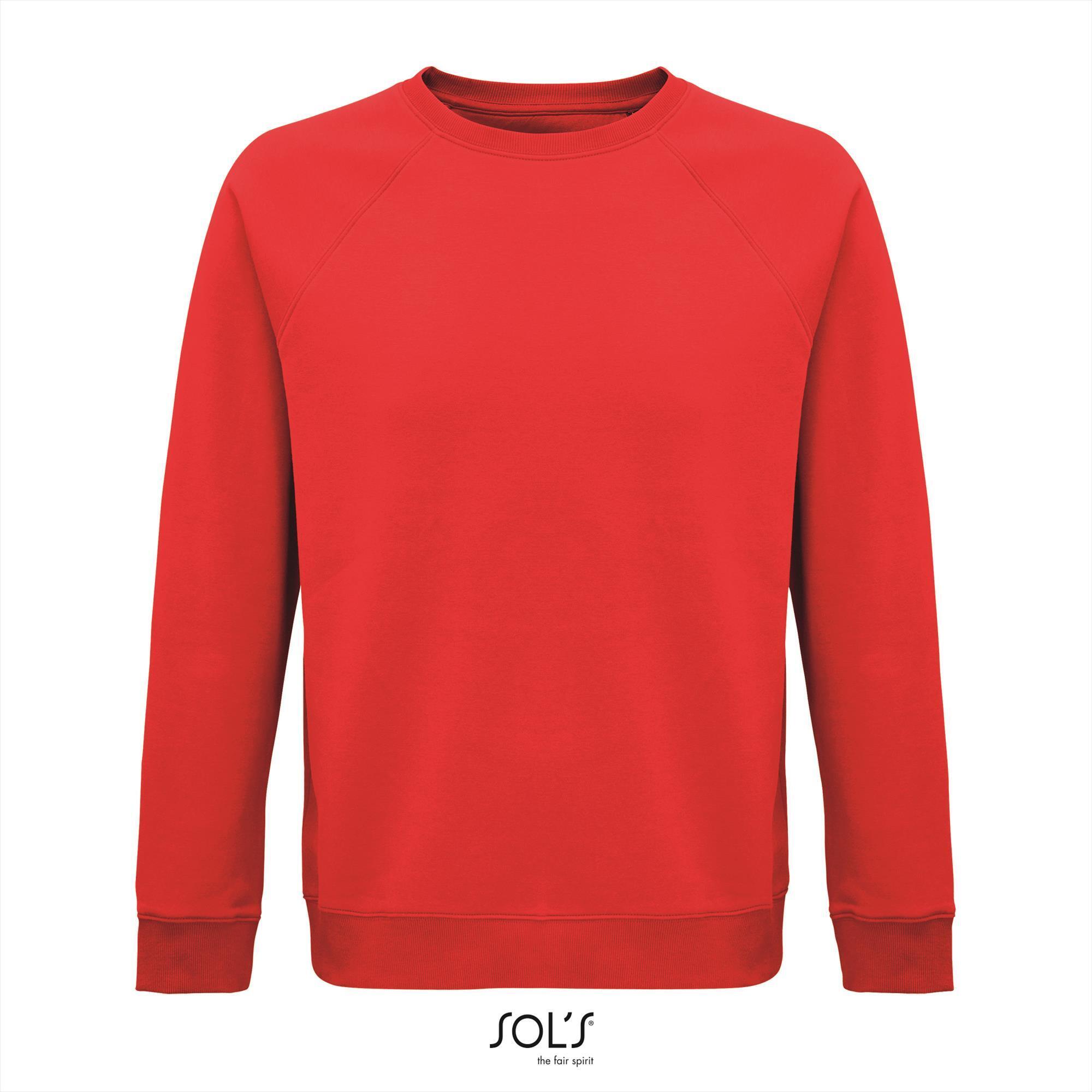 Sweatshirt heren rood Rondehals