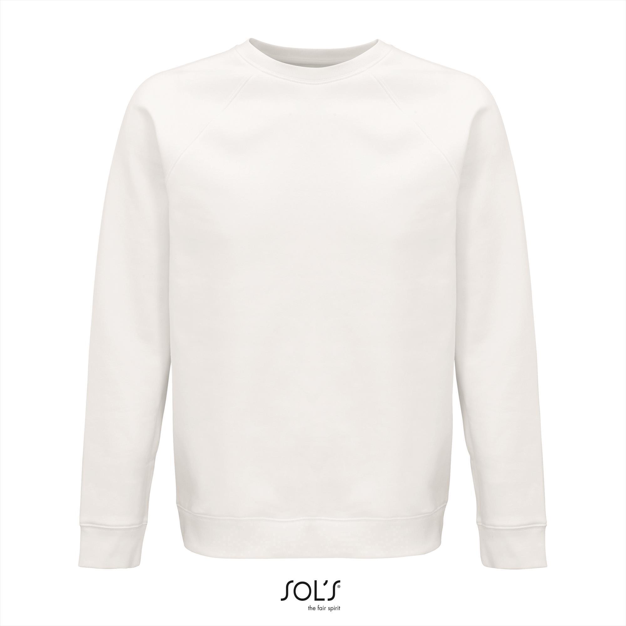 Sweatshirt heren wit Rondehals