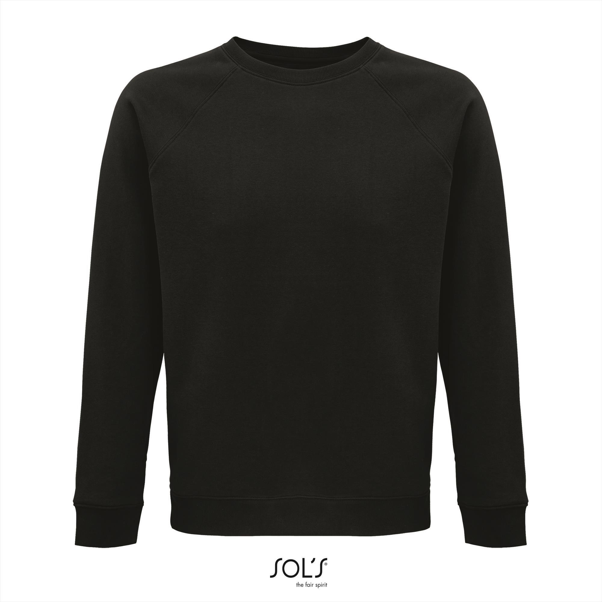 Sweatshirt heren zwart Rondehals