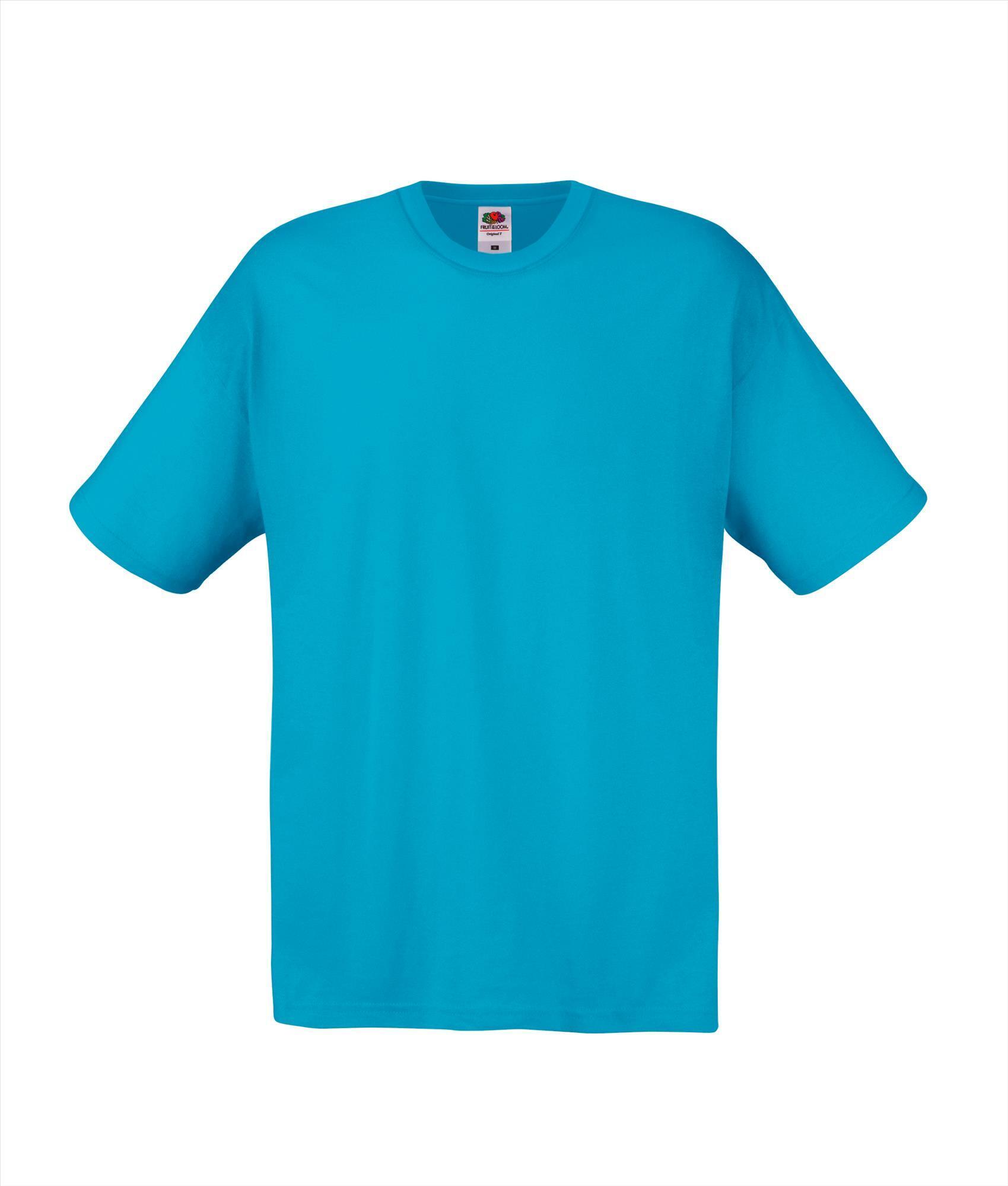 T-shirt azuur blauw voor hem te bedrukken te personaliseren