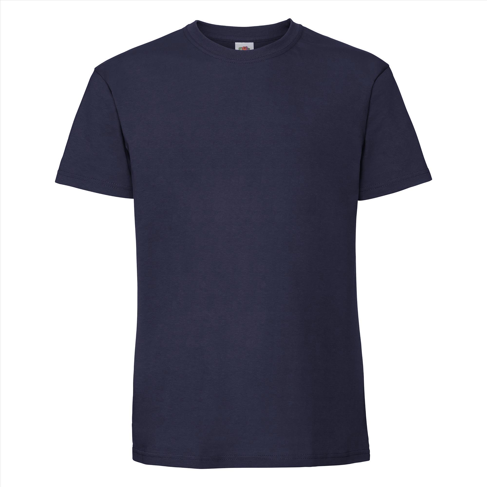 T-shirt donkerblauw korte mouwen voor mannen bedrukbaar te personaliseren