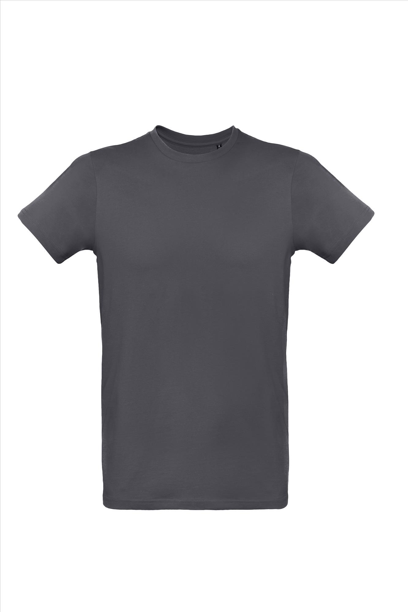 T-shirt donkergrijs te personaliseren korte mouw Organisch