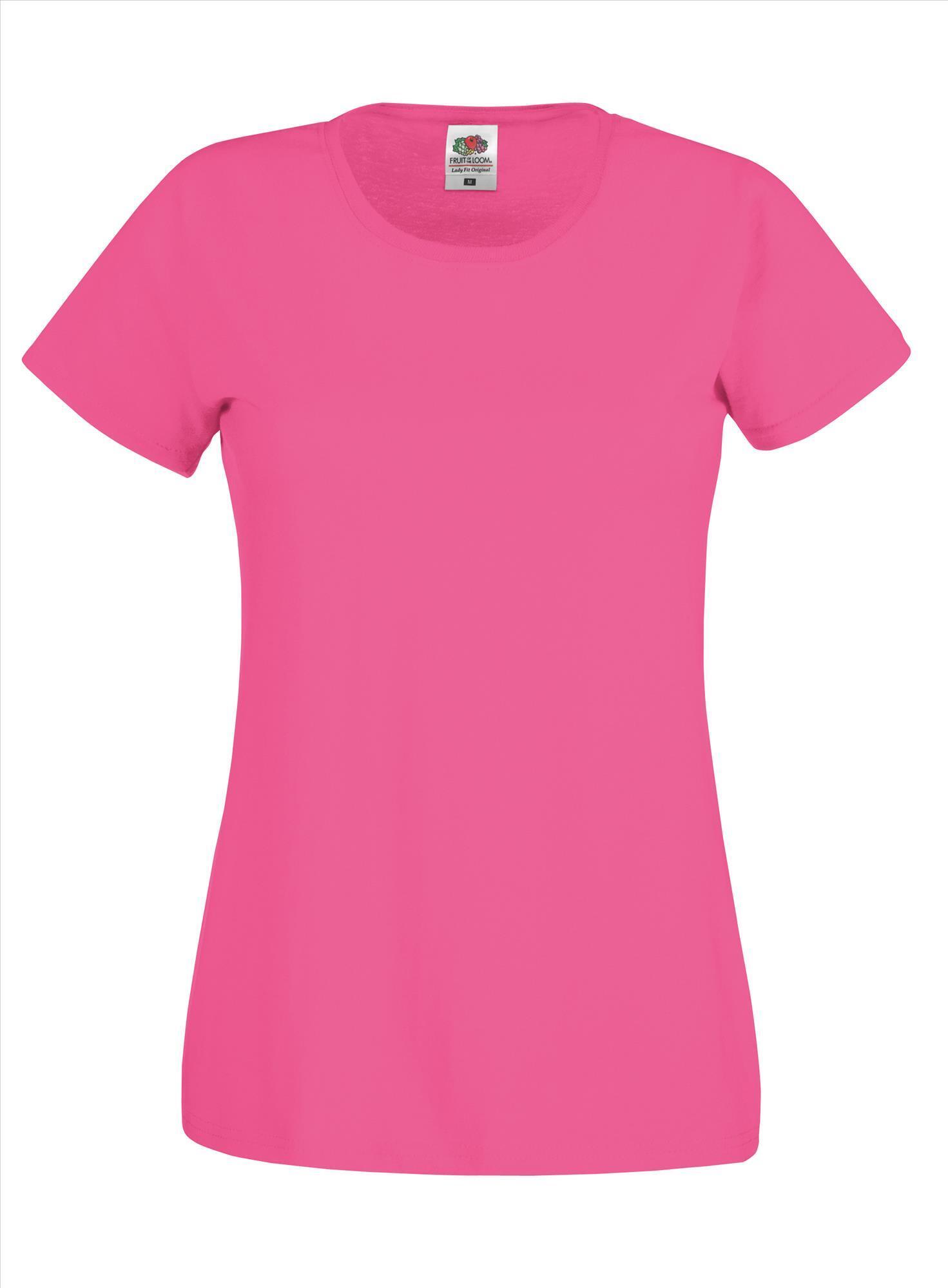 T-shirt fuchsia voor dames te bedrukken te personaliseren