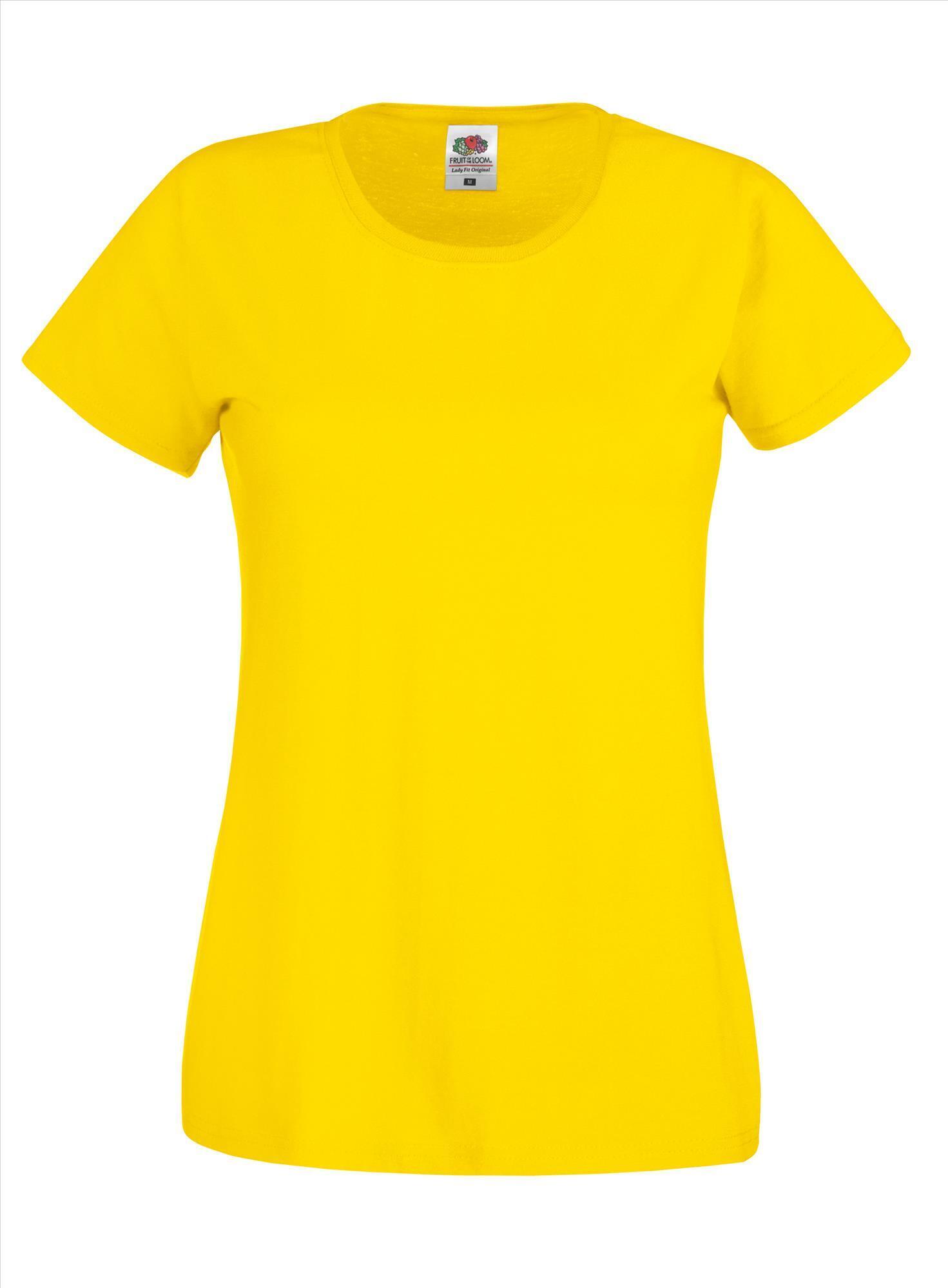 T-shirt geel voor dames te bedrukken te personaliseren