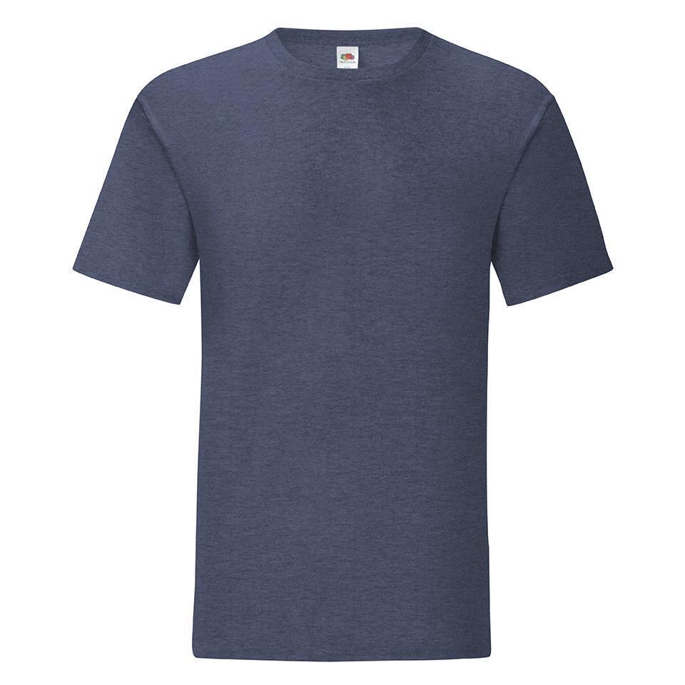 T-shirt heather marine blauw ronde hals voor mannen perfect om te bedrukken personaliseren