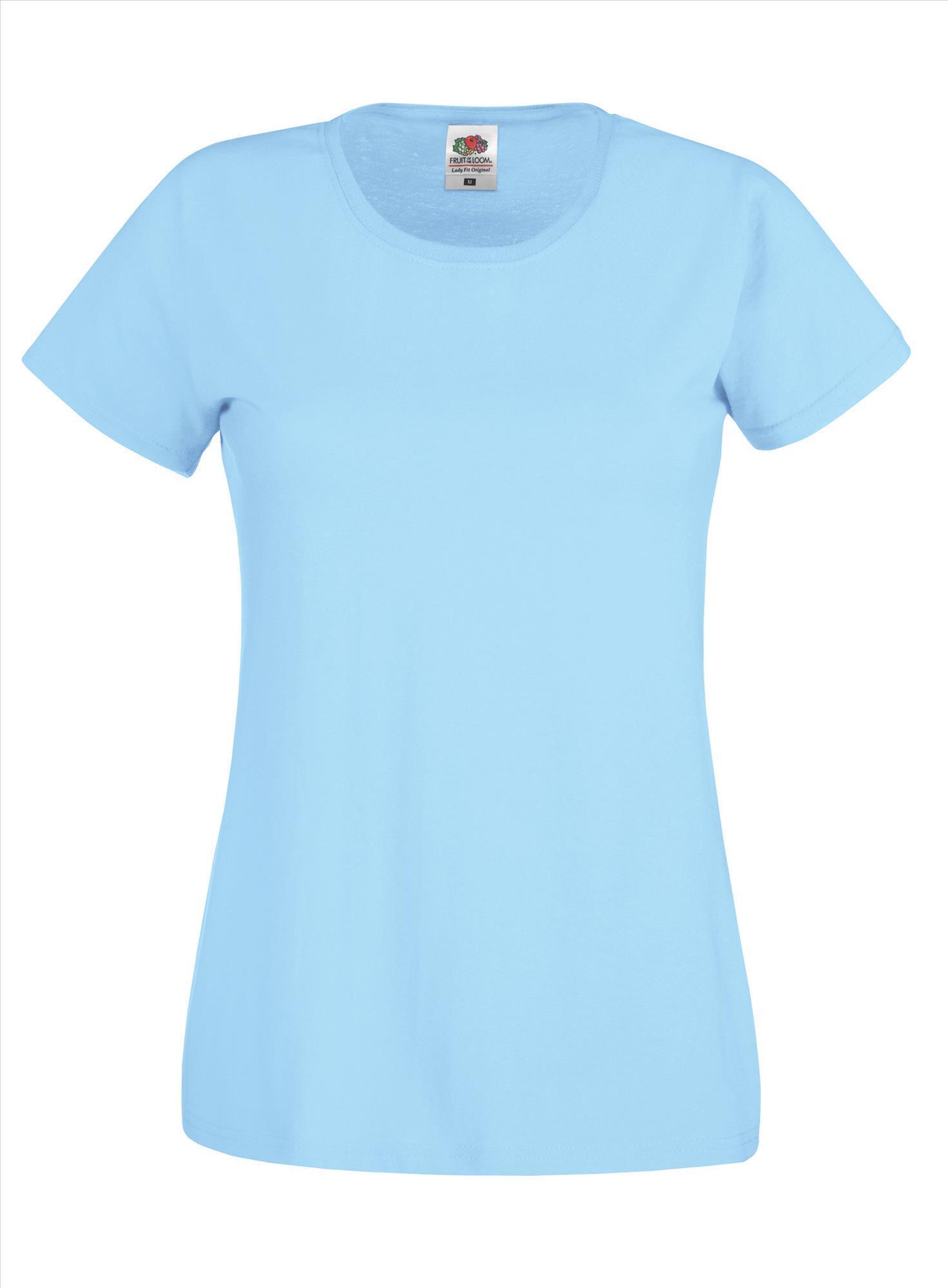 T-shirt hemelsblauw voor dames te bedrukken te personaliseren