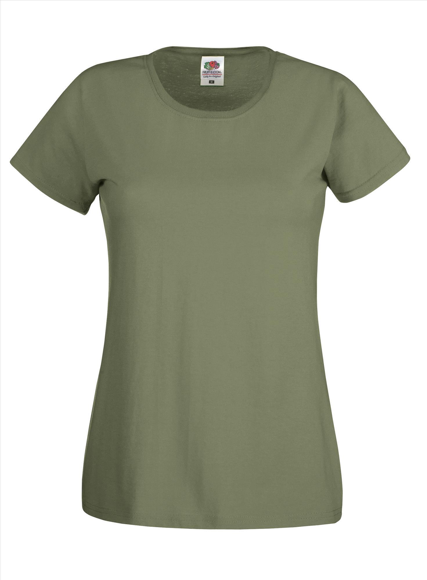 T-shirt klassieke olijf voor dames te bedrukken te personaliseren