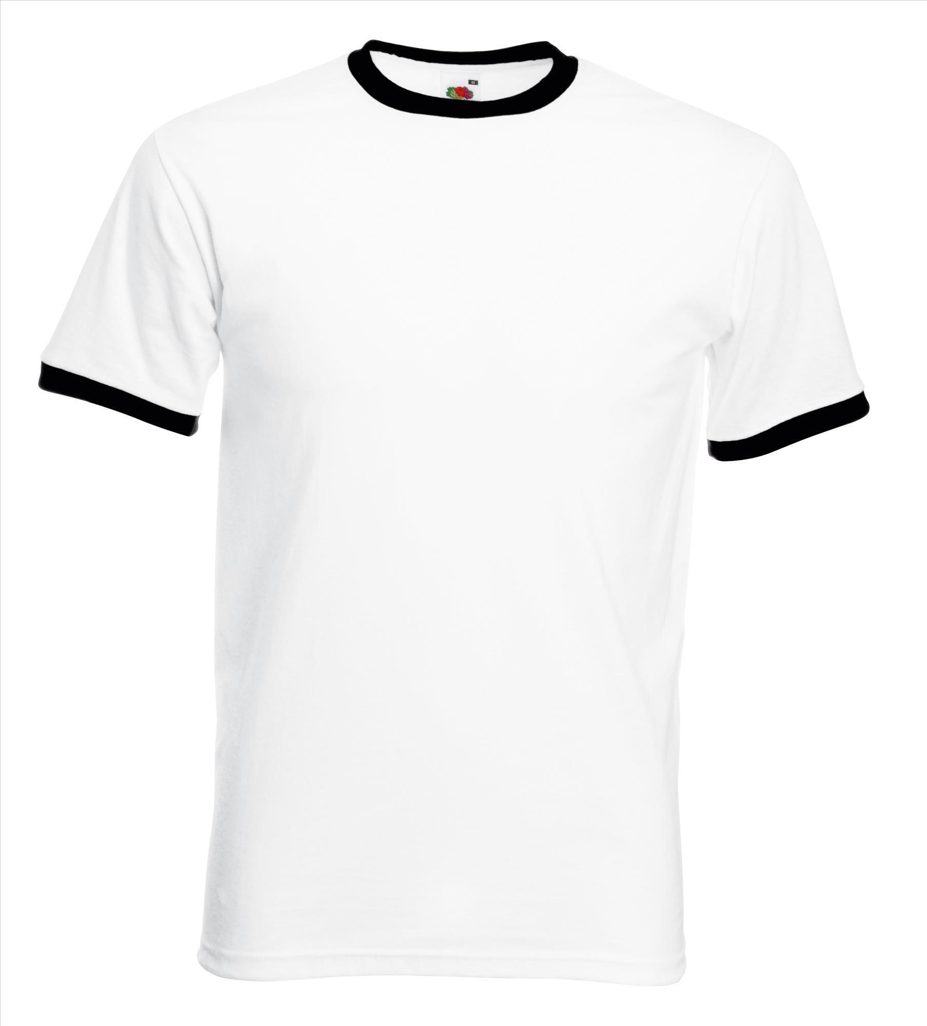 T-shirt korte mouw voor mannen wit met zwart te bedrukken te personaliseren