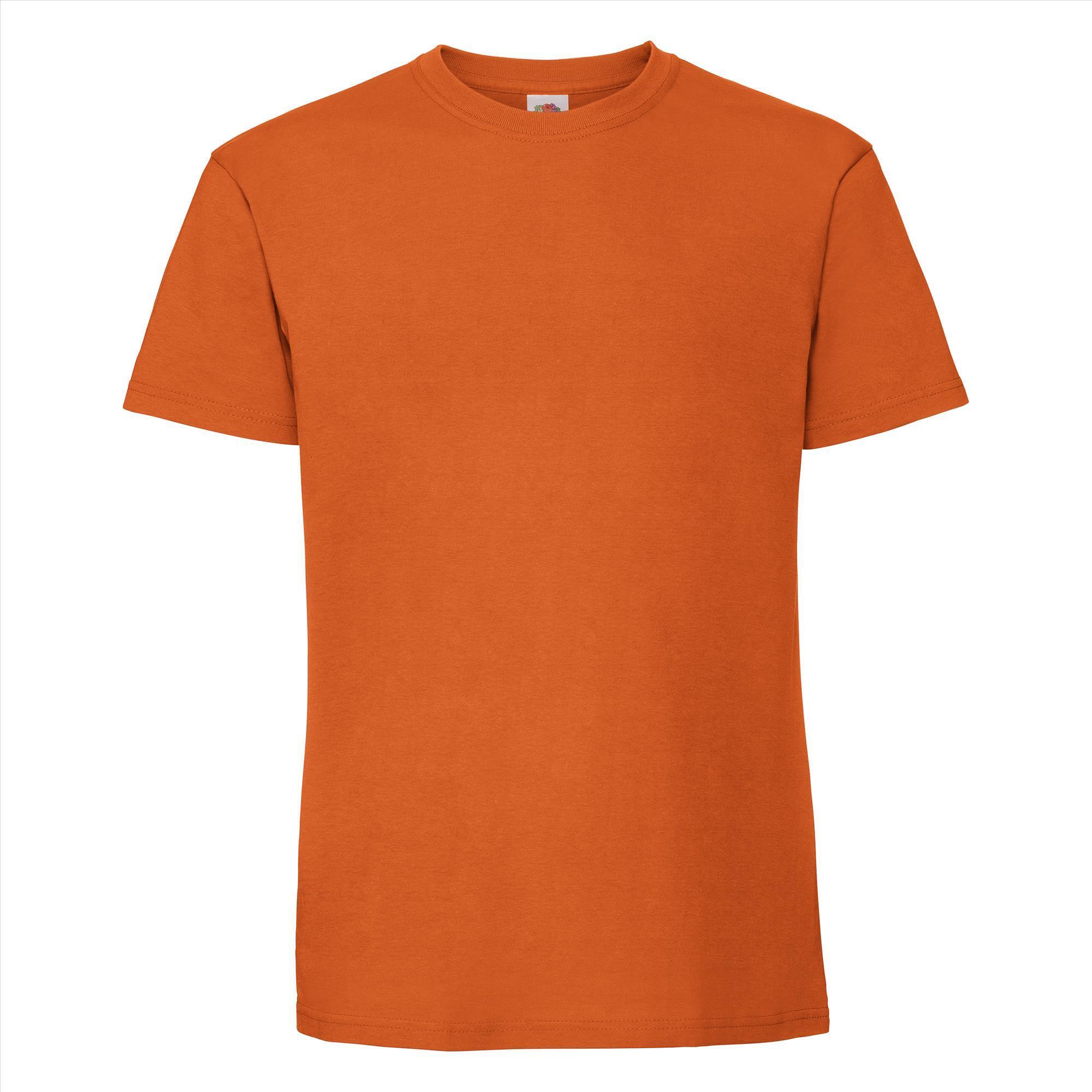 T-shirt oranje korte mouwen voor mannen bedrukbaar te personaliseren