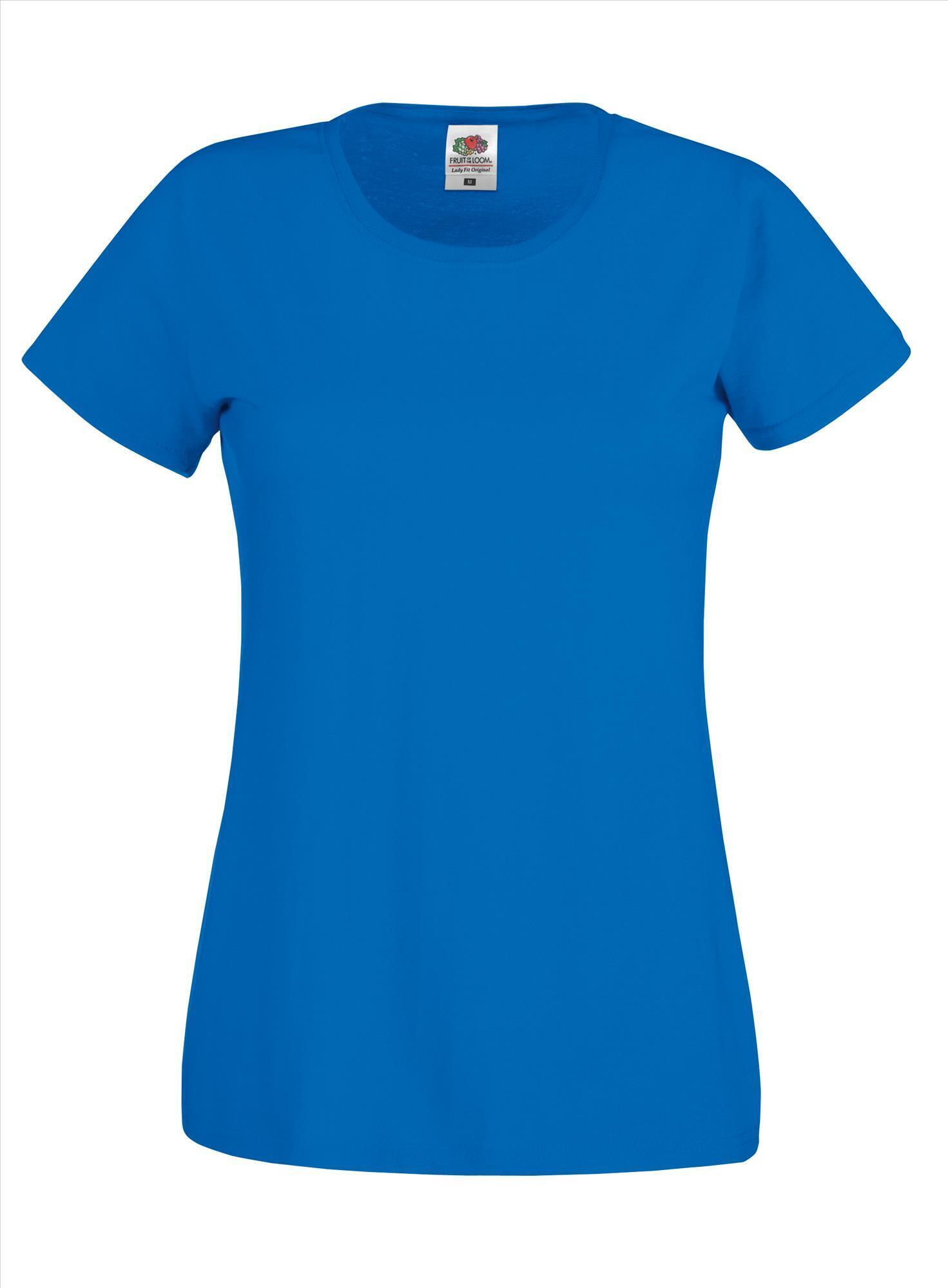 T-shirt royal blauw voor dames te bedrukken te personaliseren