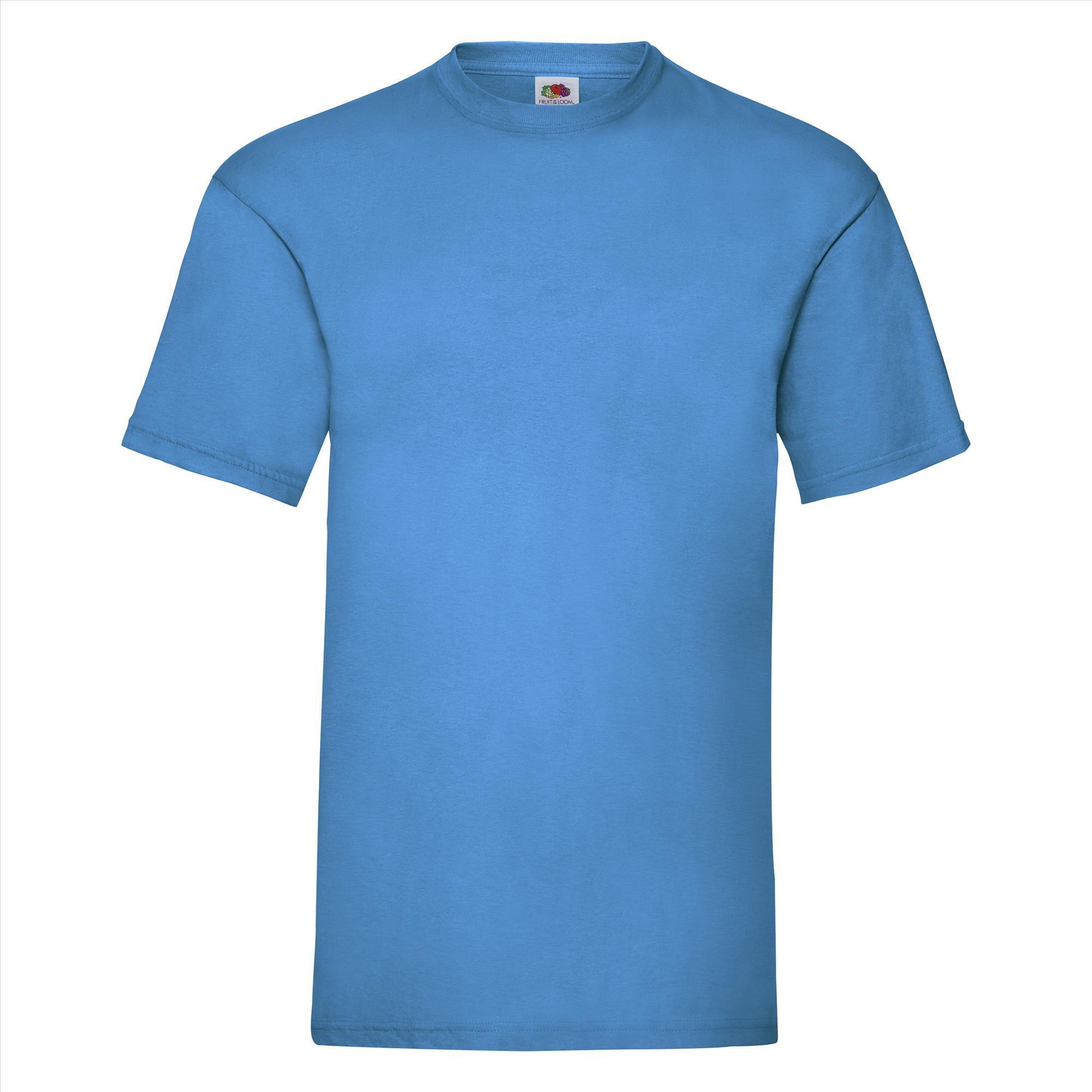 T-shirt voor mannen azuur blauw personaliseren T-shirt bedrukken