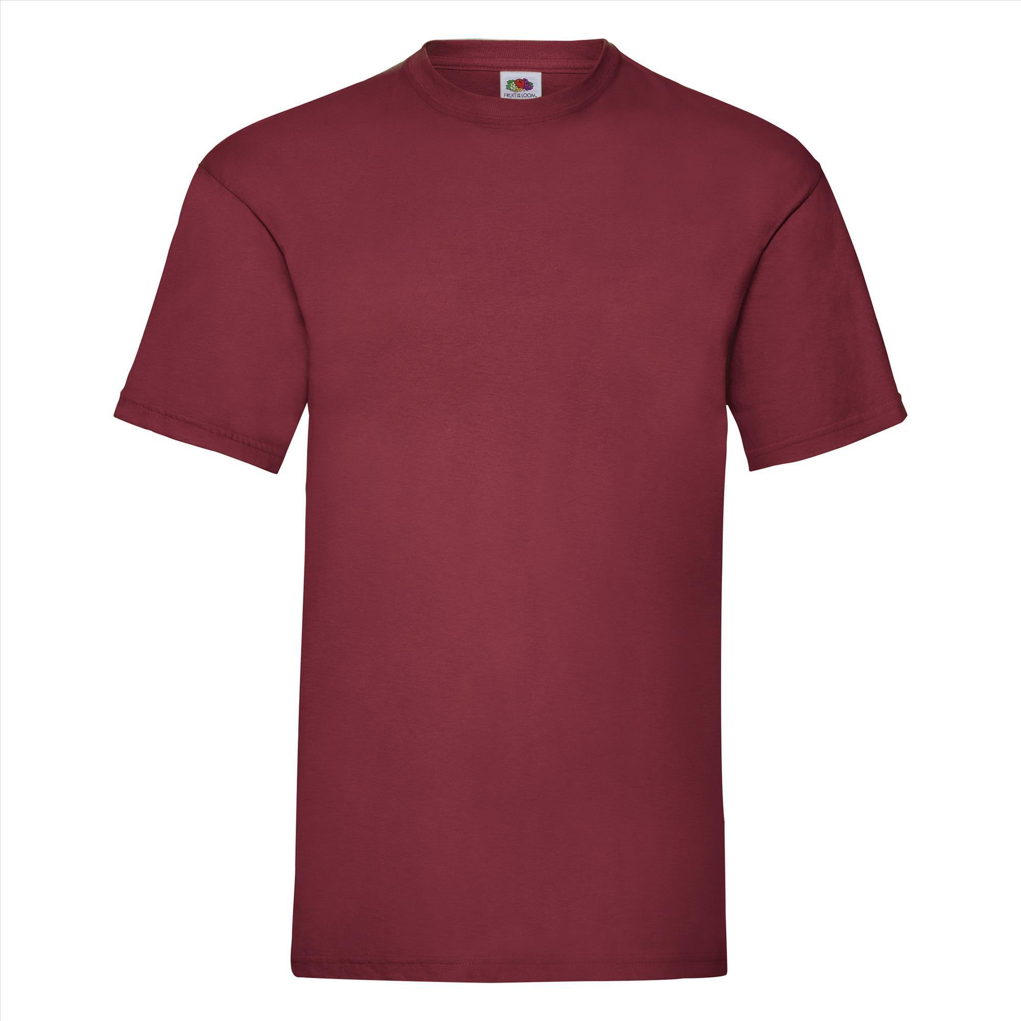 T-shirt voor mannen baksteenrood personaliseren T-shirt bedrukken
