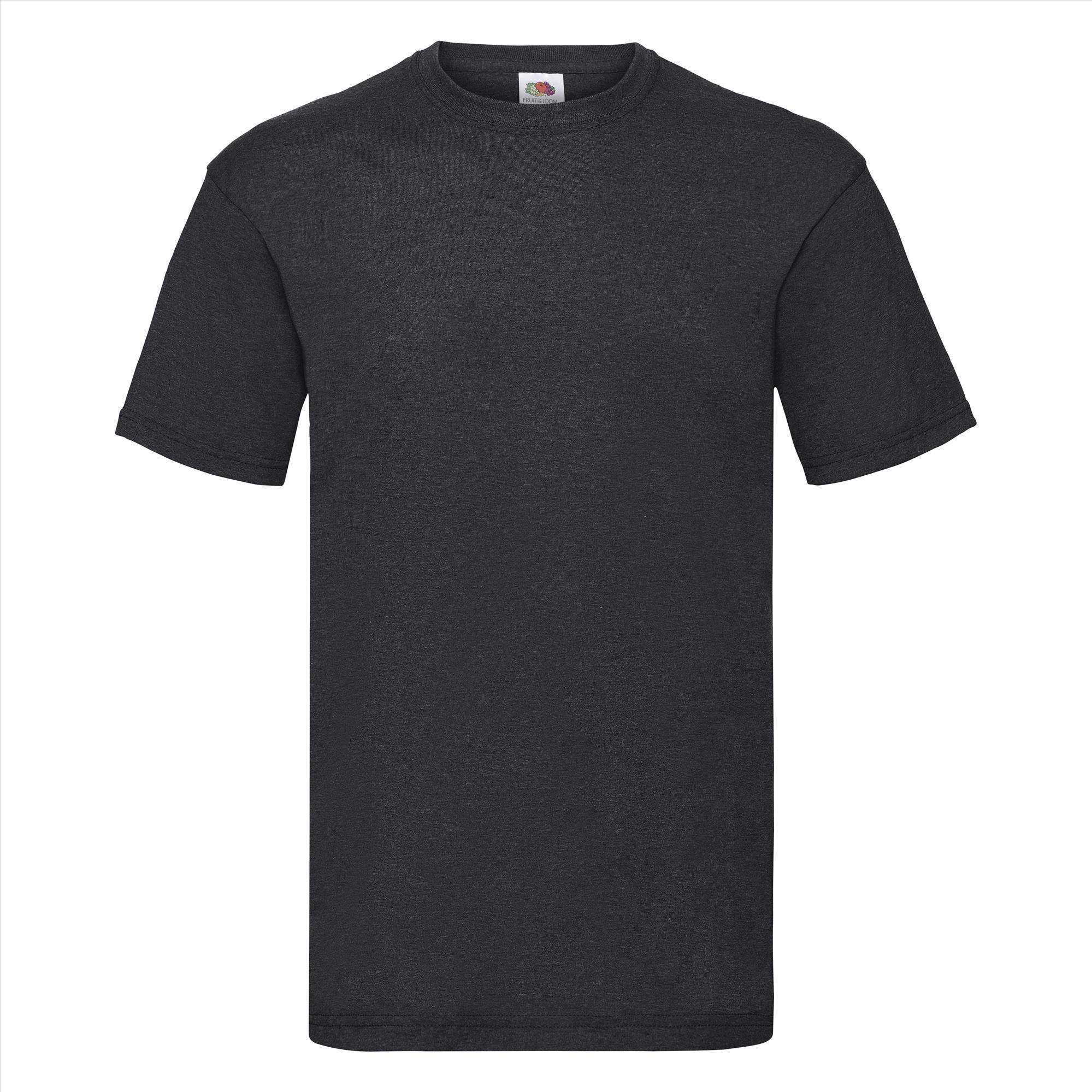 T-shirt voor mannen donker gemêleerd grijs personaliseren T-shirt bedrukken