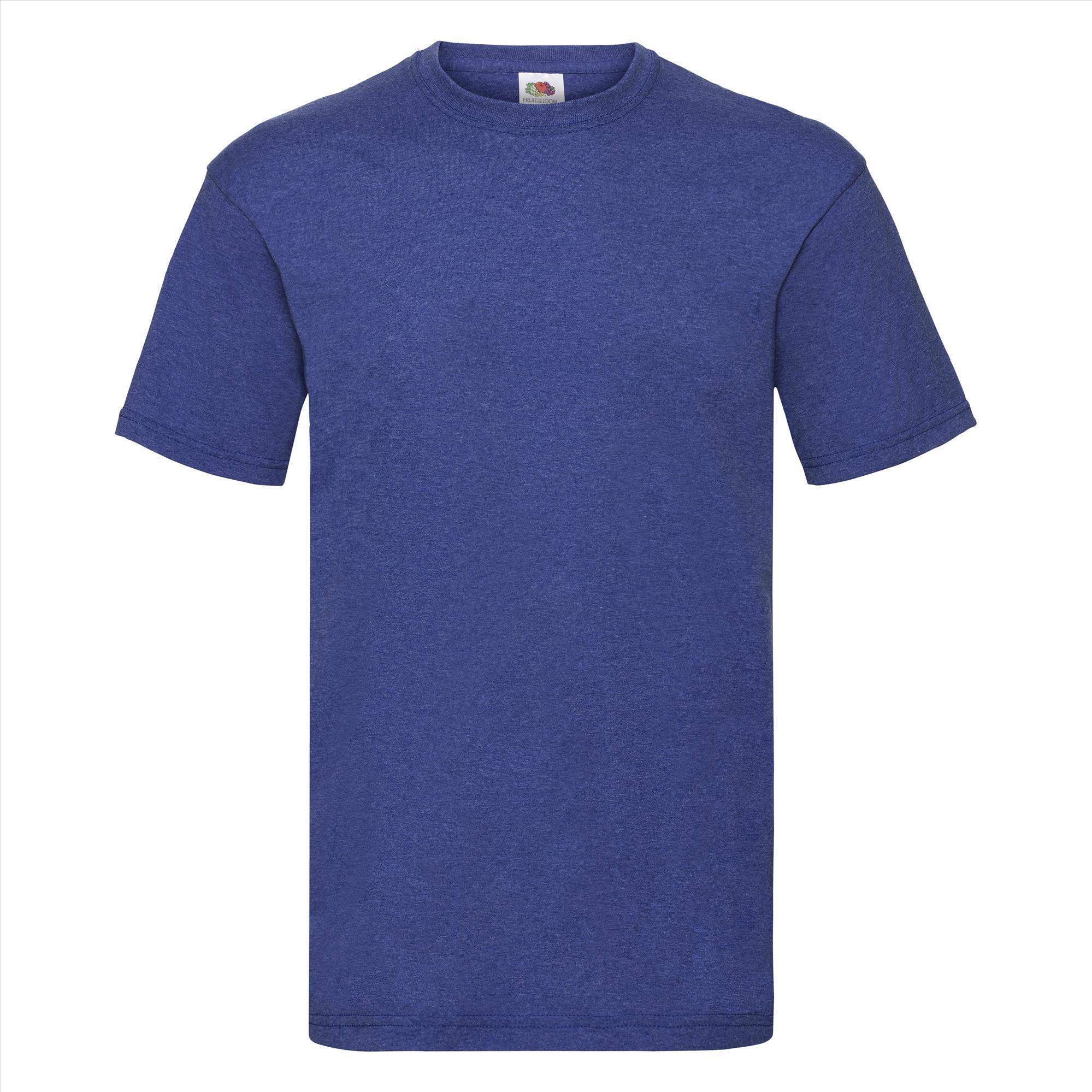T-shirt voor mannen melange royal blauw personaliseren T-shirt bedrukken