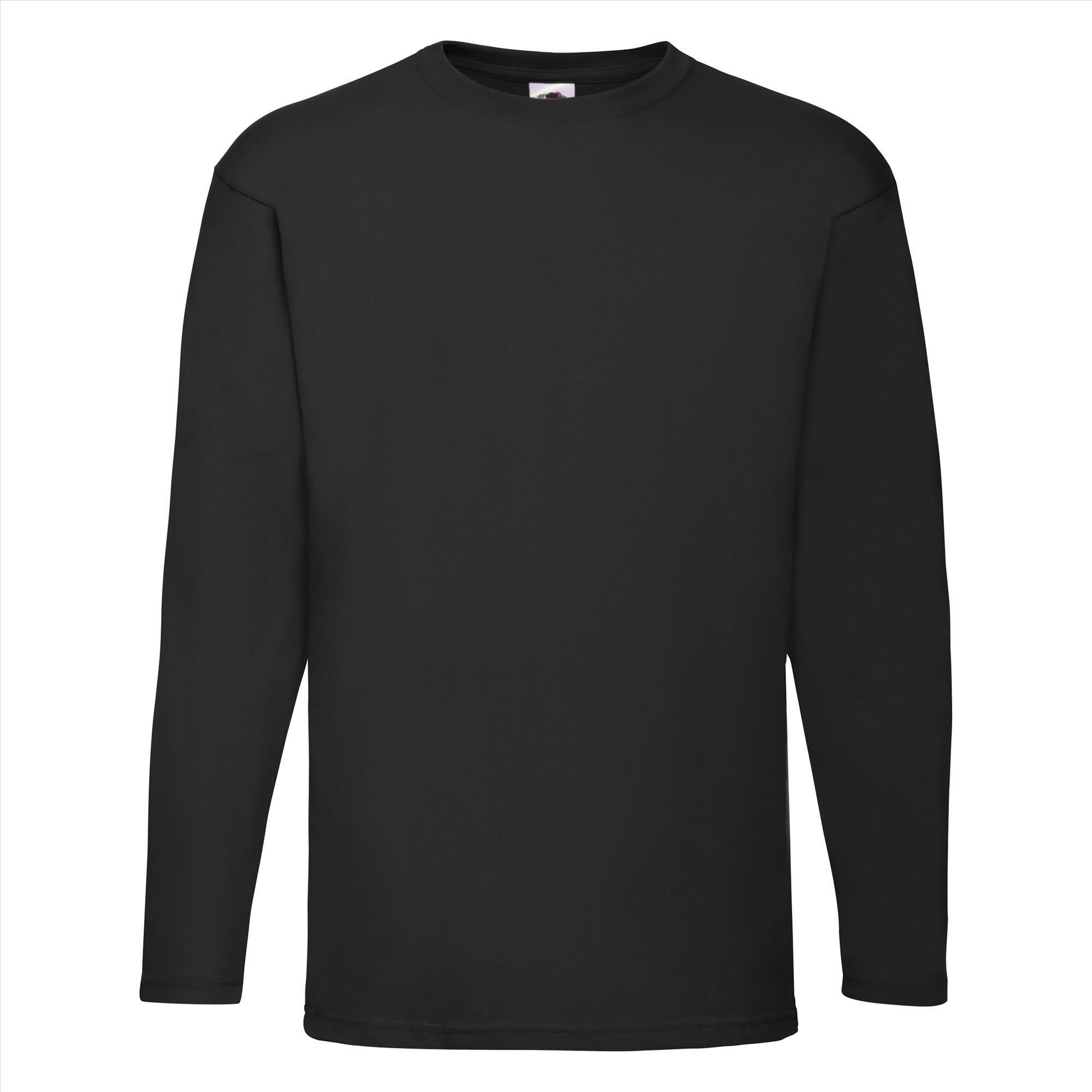 T-shirt zwart lange mouwen voor mannen bedrukbaar te personaliseren