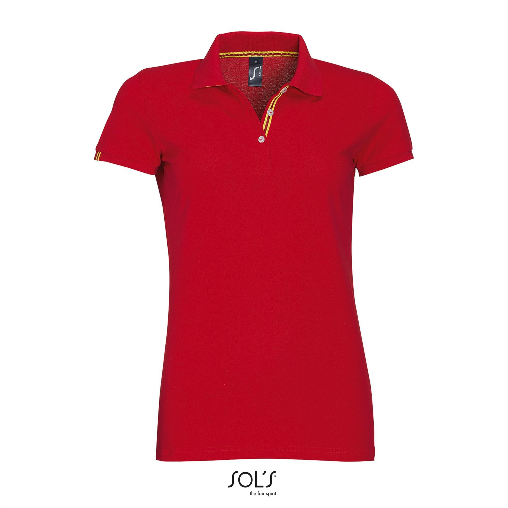 Trendy dames polo rood bedrukbaar!