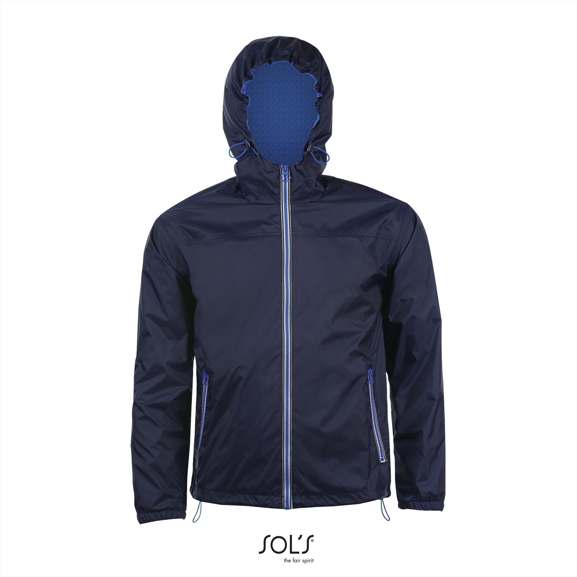 Trendy gevoerde regenjas royal blauw