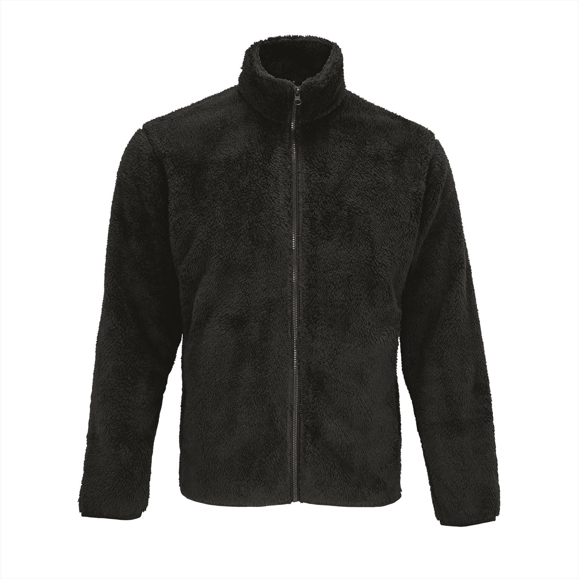 Unisex Fleece Zip Jacket zwart jas