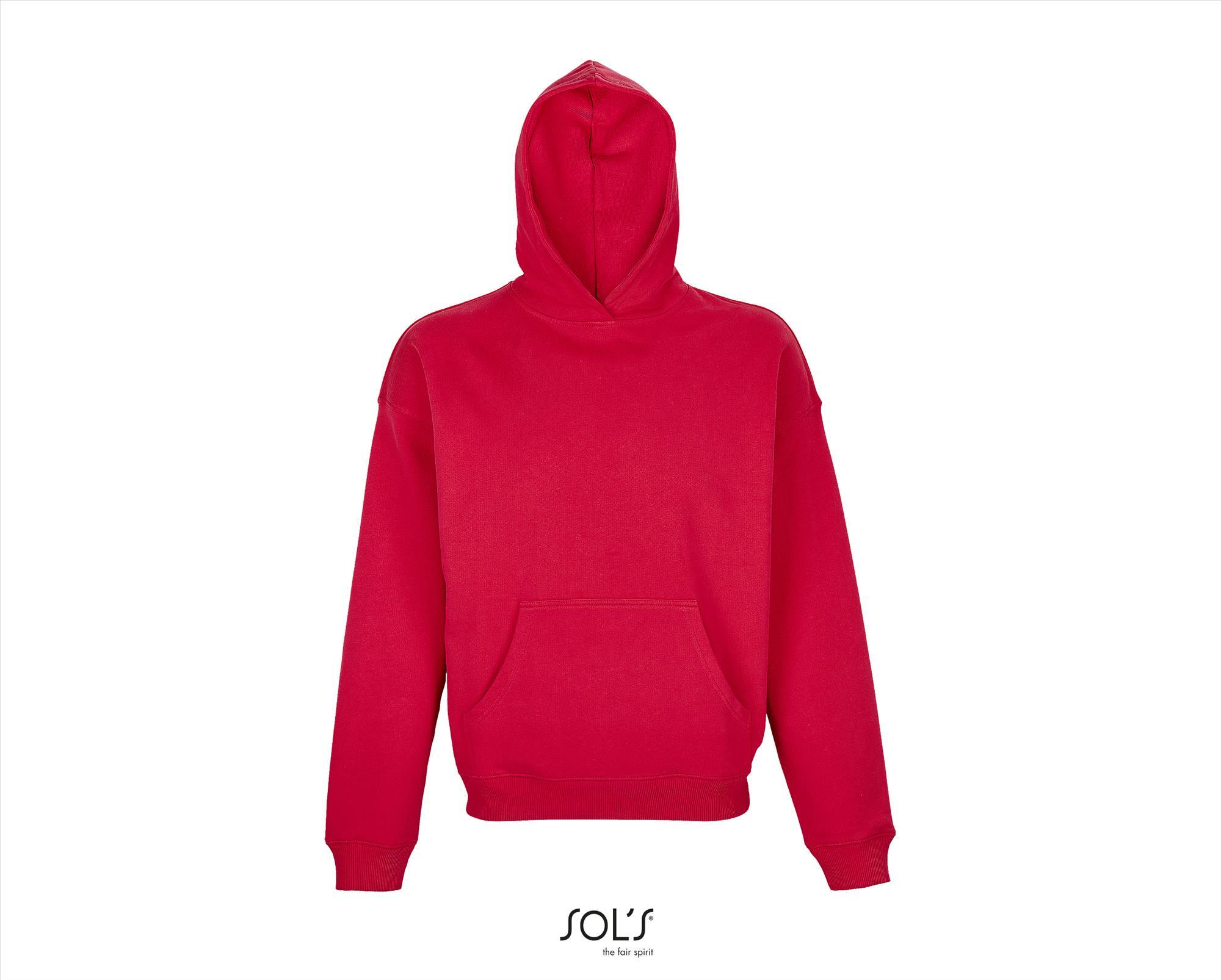 unisex hoodie sweater 100% katoen helder rood
