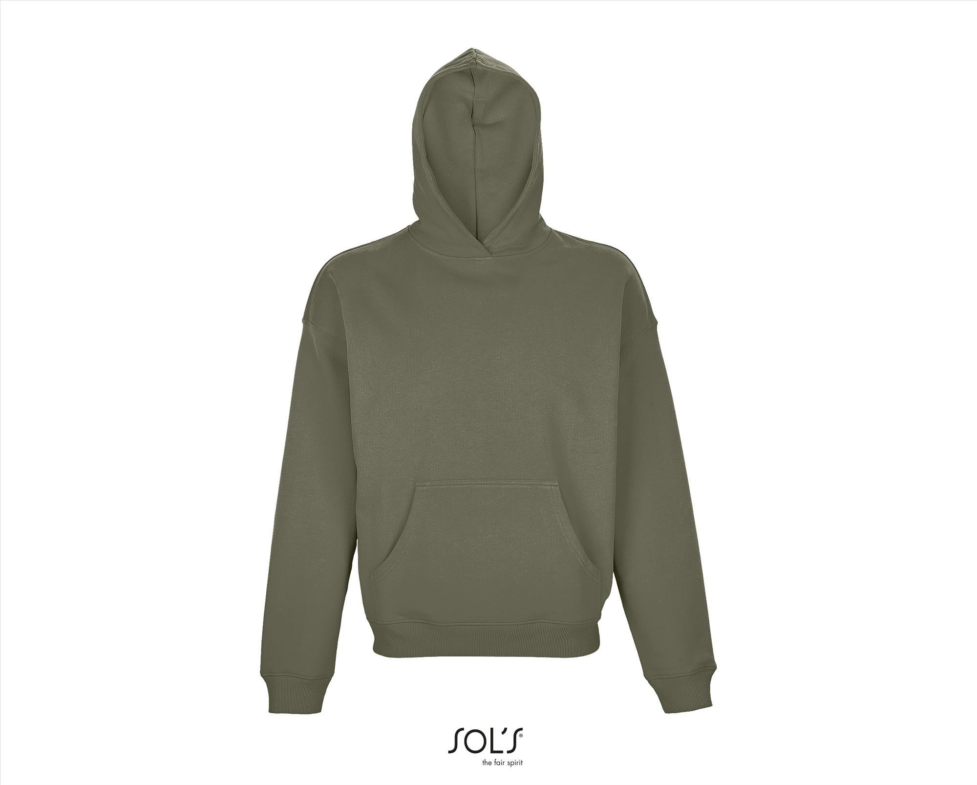 unisex hoodie sweater 100% katoen khaki
