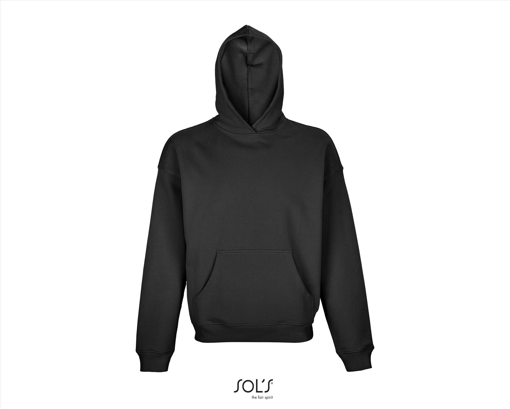 unisex hoodie sweater 100% katoen zwart