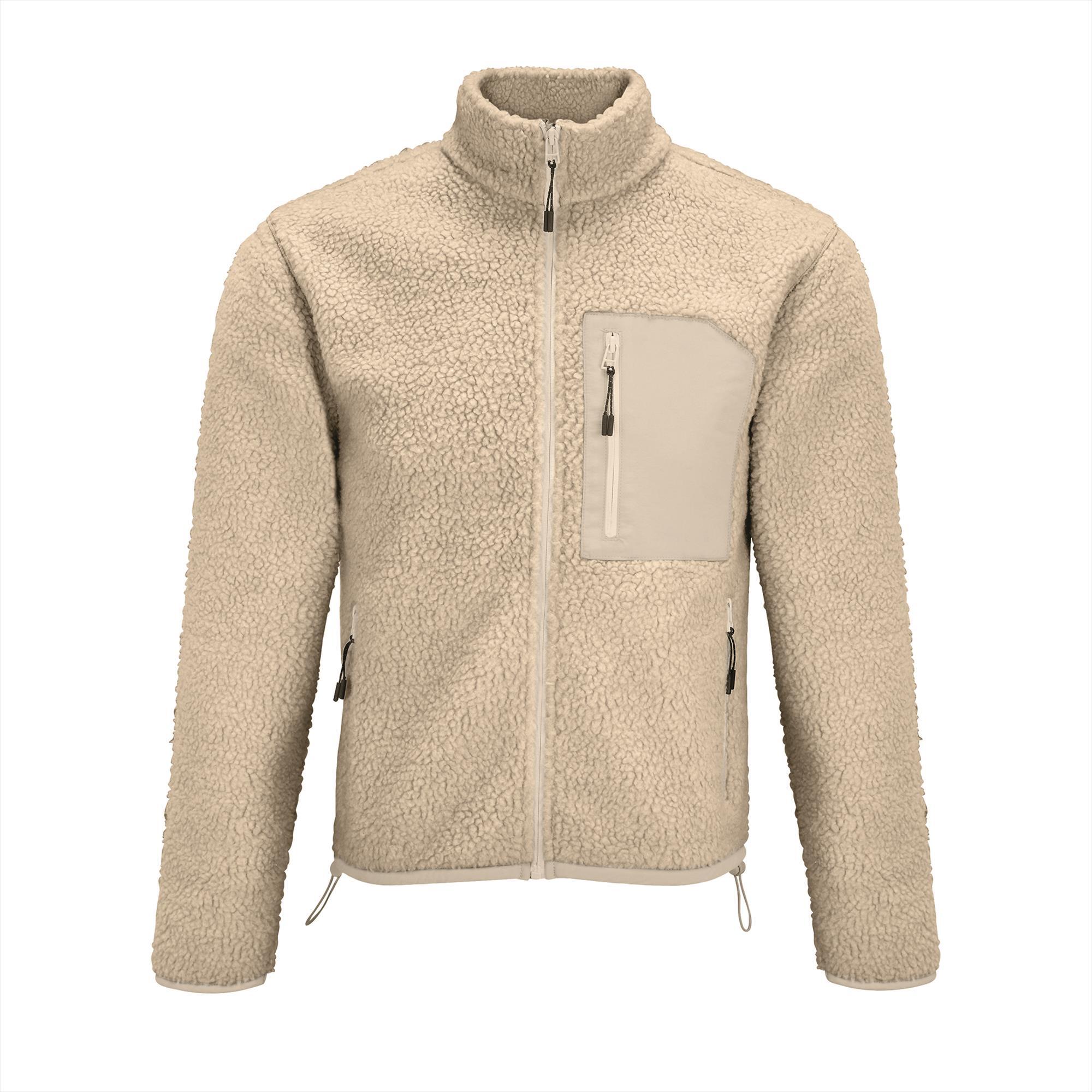 Unisex sherpa fleece jacket beige