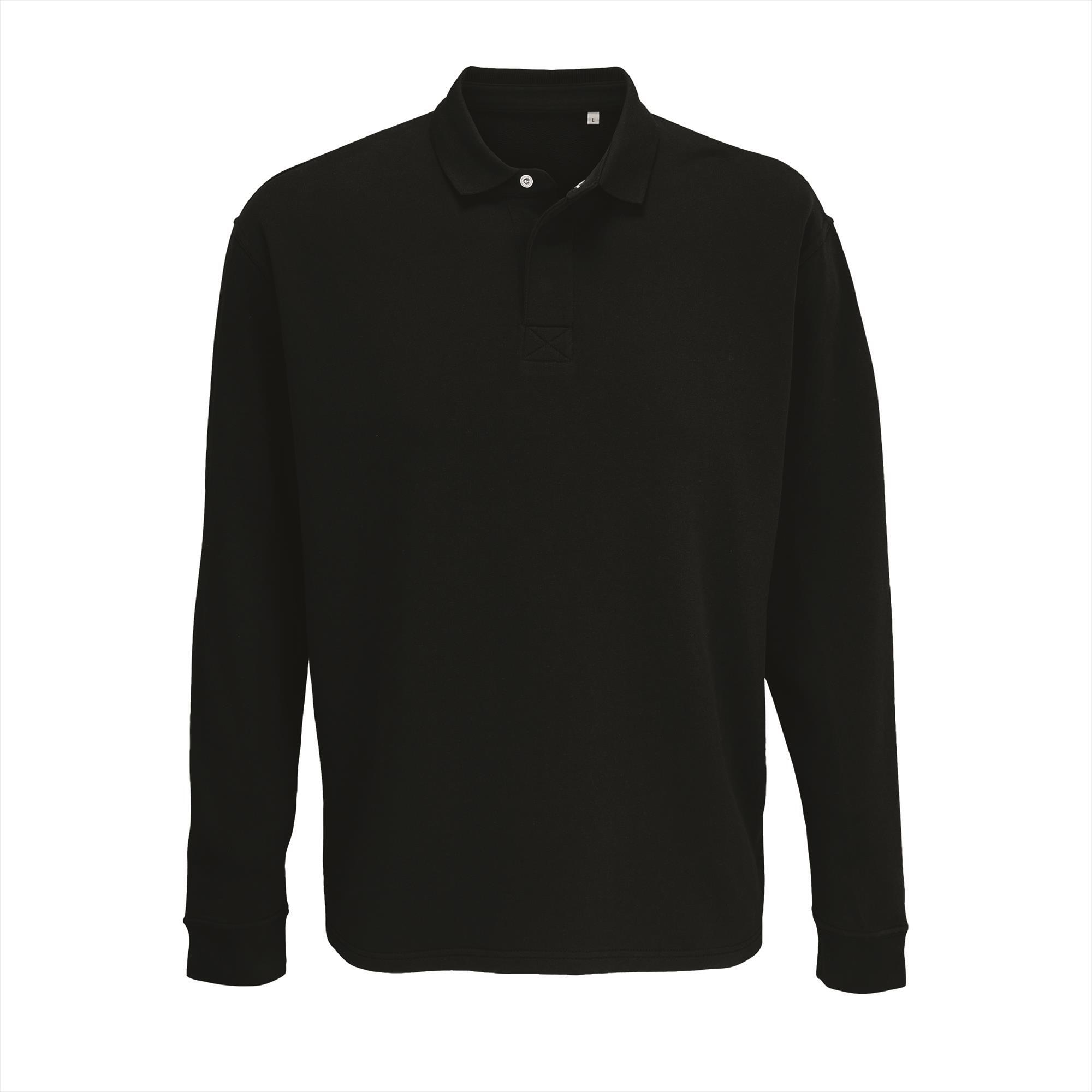 Unisex sweatshirt zwart duurzaam gerecycled katoen