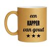 foto 1 Beker voor een kapper goud met glitters