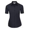 foto 1 Dames blouse donkerblauw korte mouw te personaliseren