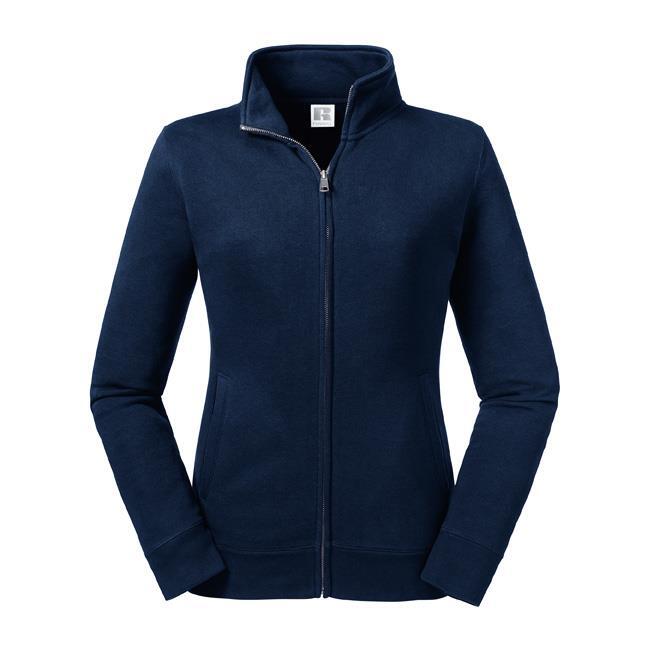 Dames sweatjacket donkerblauw perfect voor personaliseren