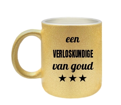 Een verloskundige van goud mok met glitters