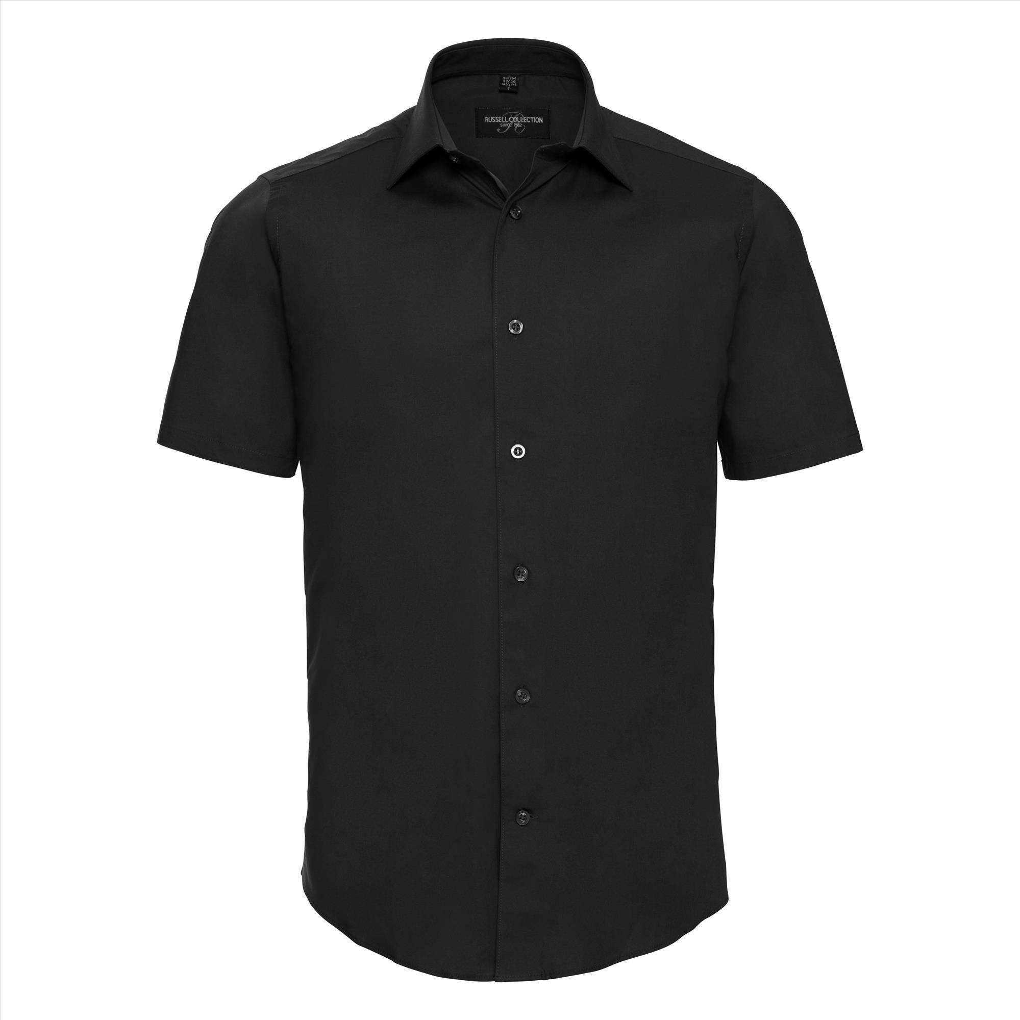 Getailleerd heren overhemd zwart te personaliseren te bedrukken bedrijfslogo