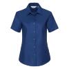 Getailleerde dames blouse royal blauw te personaliseren met en bedrijfslogo