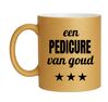 Glitter gouden mok voor een pedicure van goud  orgineel cadeau